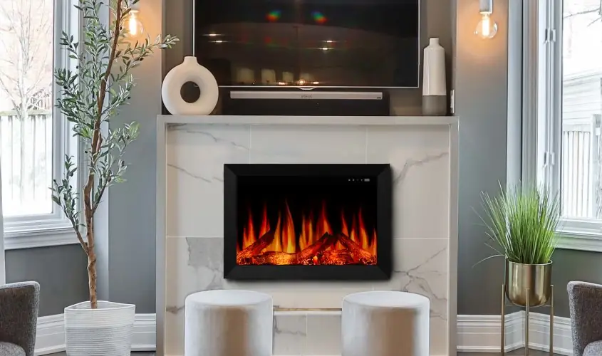 Zaya Magel 80 Elektrikli Şömine Steel Fire şömine haznesi