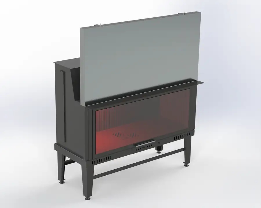130 cm Düz Asansörlü Şömine Haznesi Steel Fire şömine haznesi