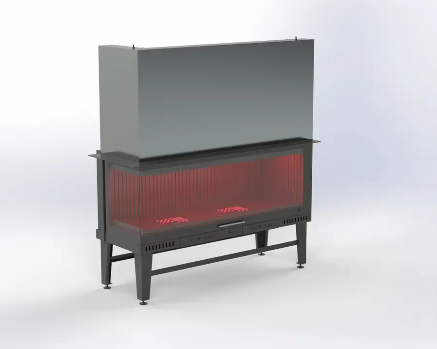 Steel Fire 140 cm Sol & Sağ Açık Asansörlü Şömine Haznesi Steel Fire şömine haznesi