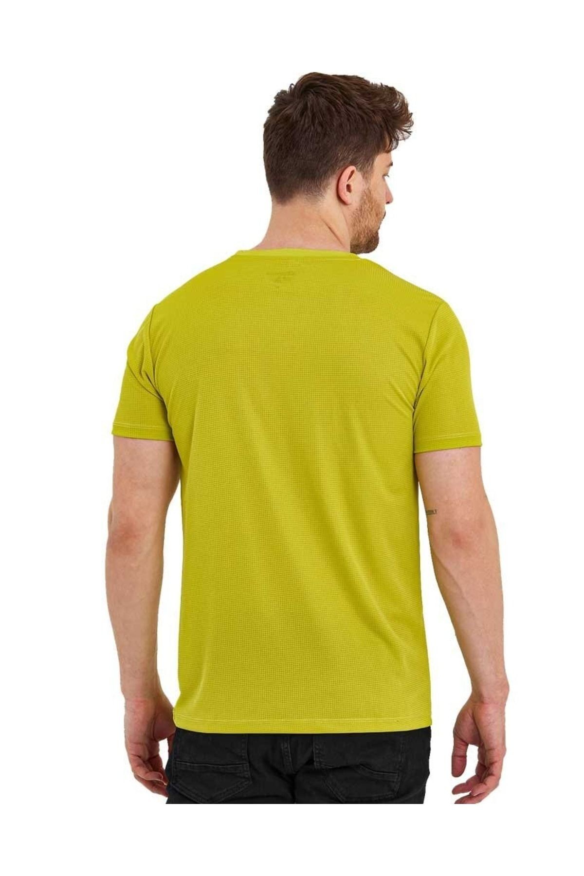 Kısa Kol Erkek Spor T-shirt Reflektör Koordinat Baskılı