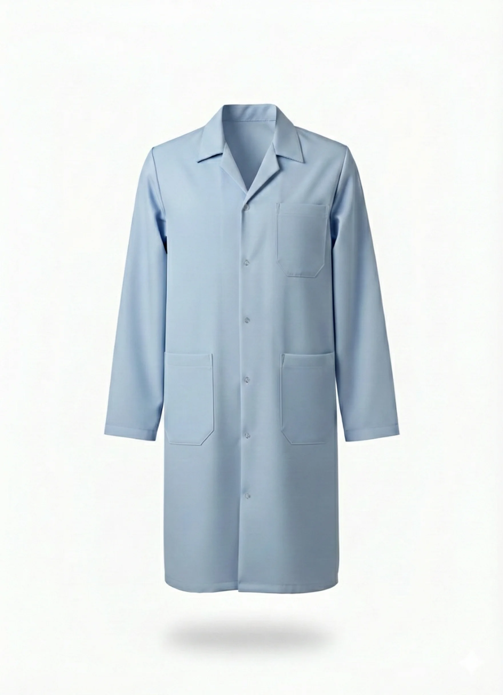 Açık Mavi Uzun Kollu Uzun Önlük – Laboratuvar Kurum ve Sağlık Personeli Modeli