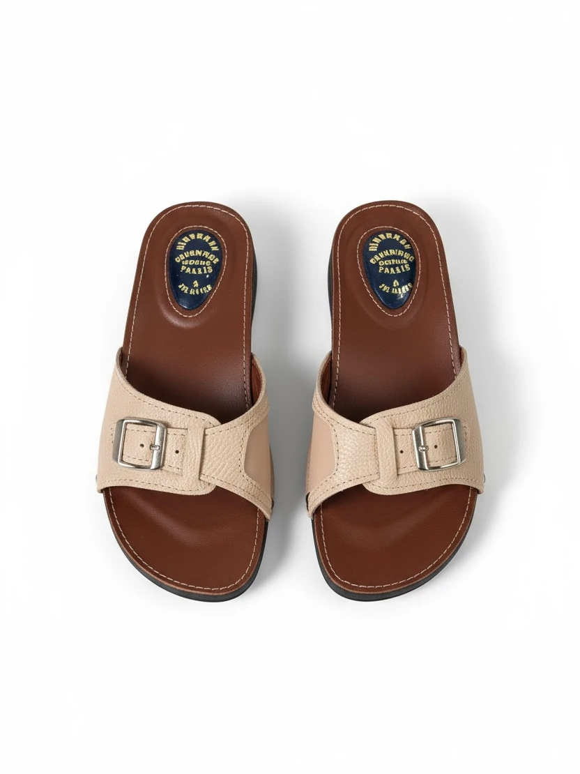 Hipokrat HP450 Hakiki Deri Halluks Ve Jelli Topuk Dikeni Terliği Kemik Çıktısı Günlük Kadın Terlik