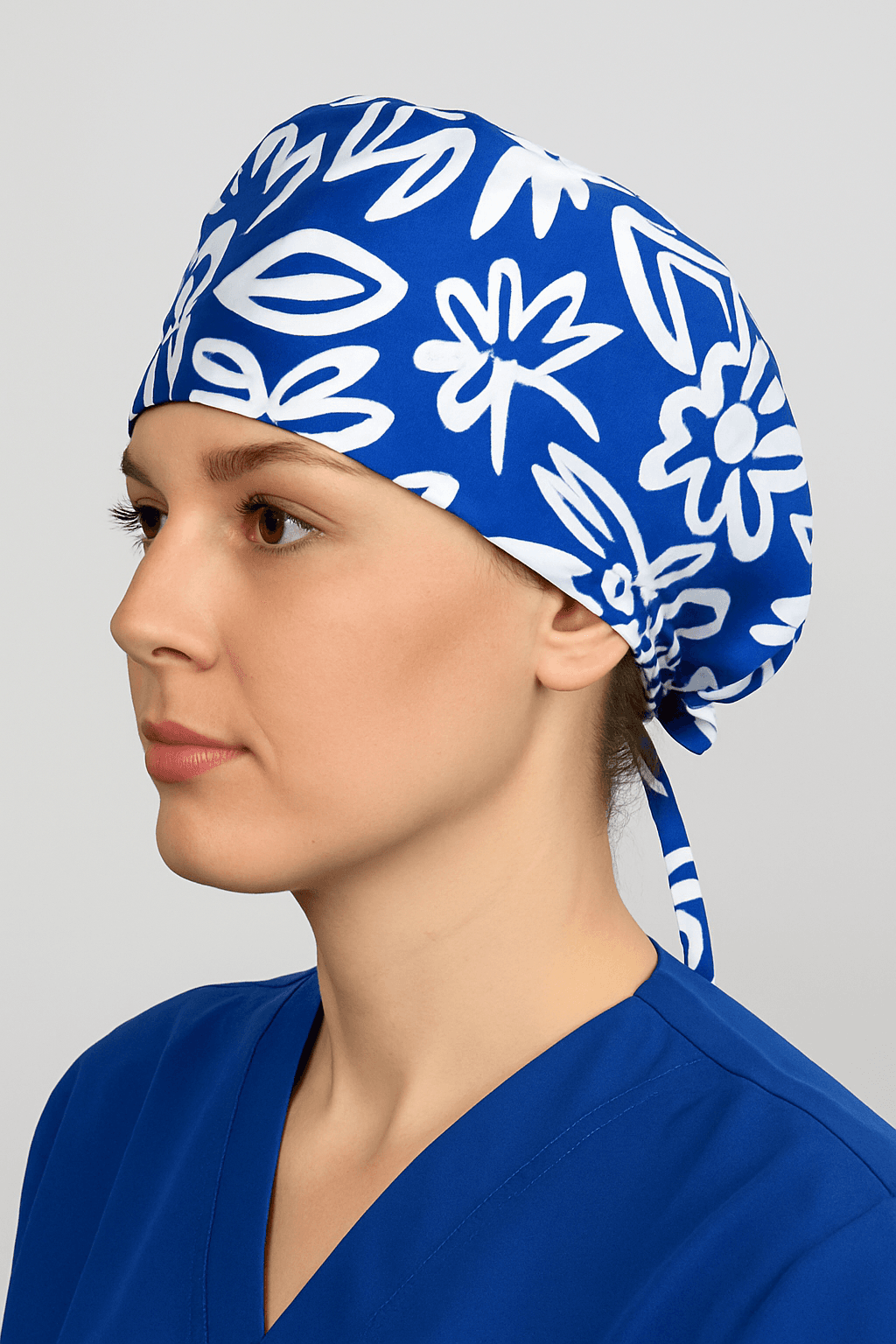 Desenli Mavi Doktor Hemşire Aşçı Cerrahi Bone Hastane Bone Bandana M452