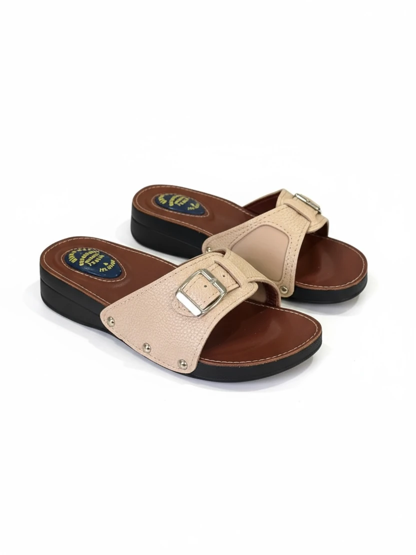 Hipokrat HP450 Hakiki Deri Halluks Ve Jelli Topuk Dikeni Terliği Kemik Çıktısı Günlük Kadın Terlik