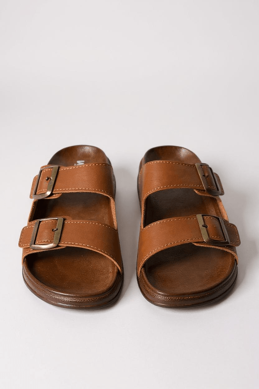 Witta 55201 Rahat Tabanlı Unisex Yazlık Günlük Hafif Tokalı Terlik - Taba