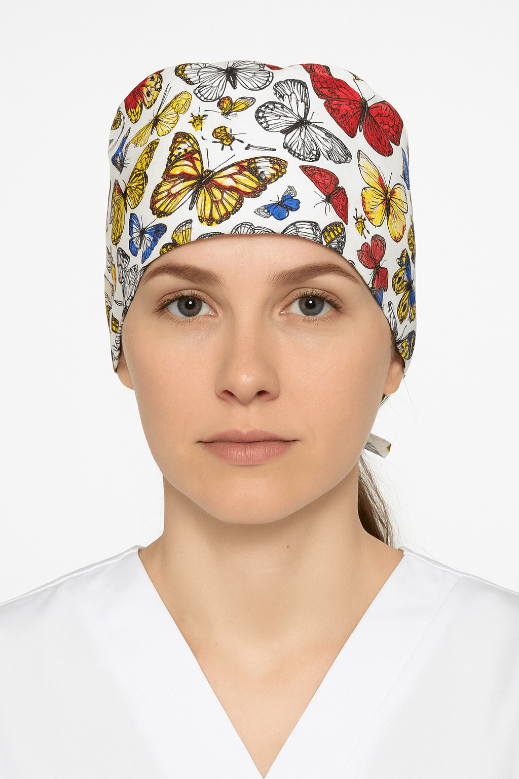 Kelebek Desenli Doktor Hemşire Aşçı Cerrahi Bone Hastane Bone Bandana M456