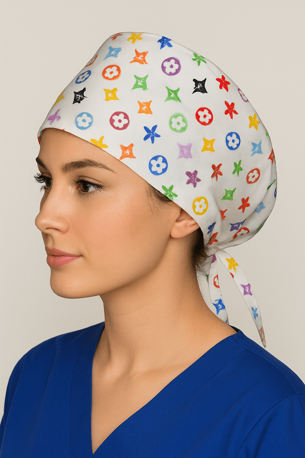 Odeys Renkli Yıldızlar Doktor Hemşire Aşçı Cerrahi Hastane Bonesi Bandana M471