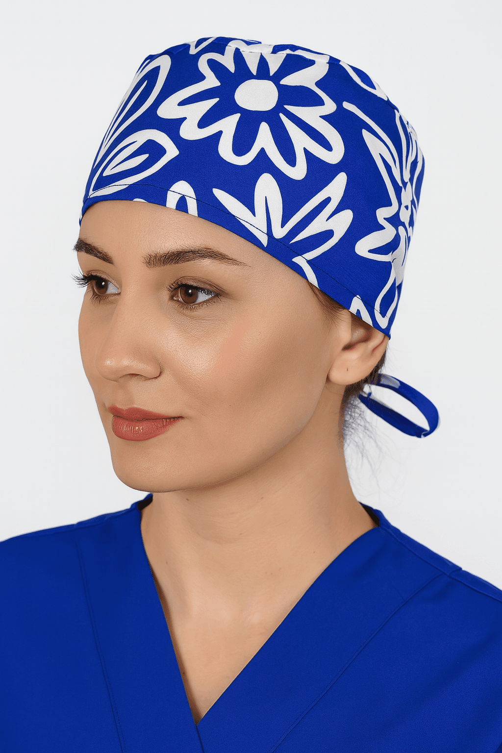 Desenli Mavi Doktor Hemşire Aşçı Cerrahi Bone Hastane Bone Bandana M452