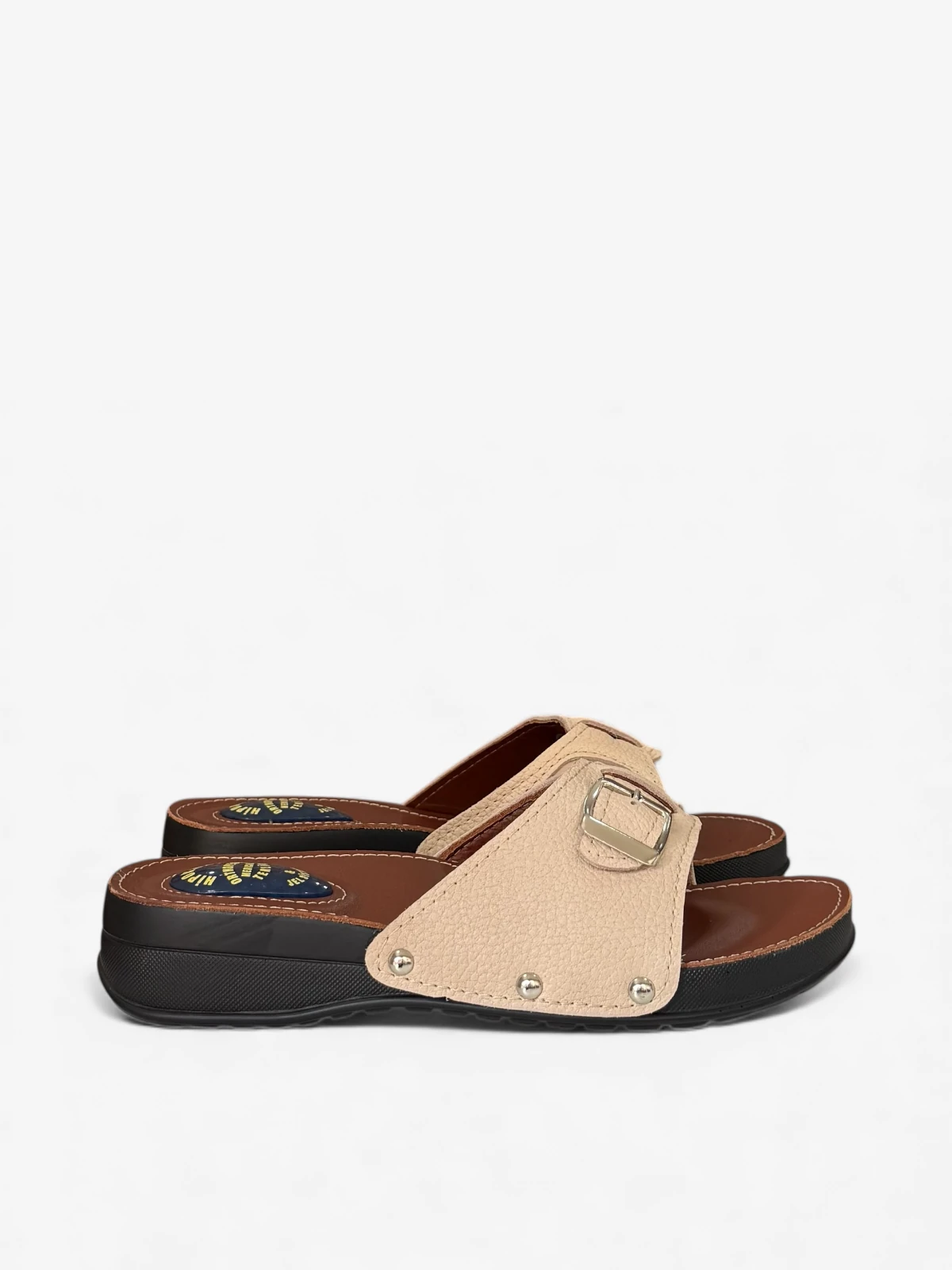 Hipokrat HP450 Hakiki Deri Halluks Ve Jelli Topuk Dikeni Terliği Kemik Çıktısı Günlük Kadın Terlik