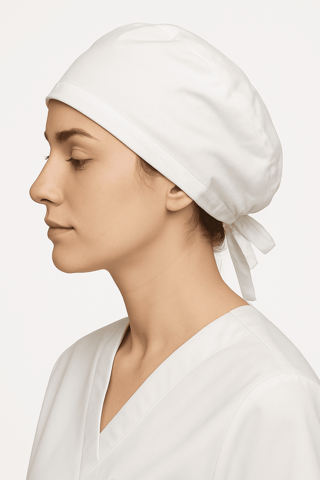 Beyaz Renk Doktor Hemşire Aşçı Cerrahi Bone Hastane Bonesi Bandana Model M189