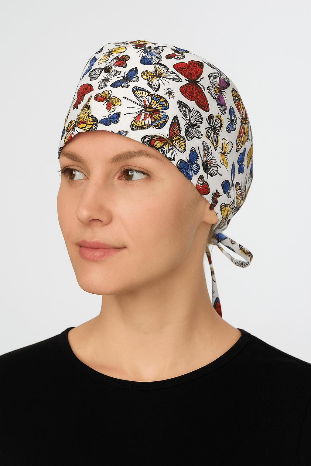 Kelebek Desenli Doktor Hemşire Aşçı Cerrahi Bone Hastane Bone Bandana M456