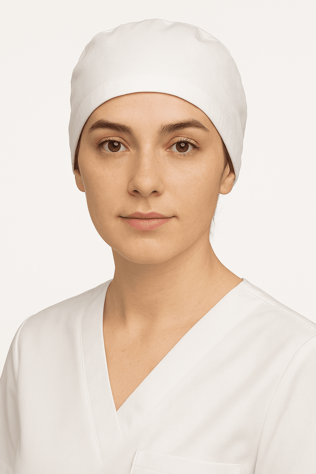 Beyaz Renk Doktor Hemşire Aşçı Cerrahi Bone Hastane Bonesi Bandana Model M189