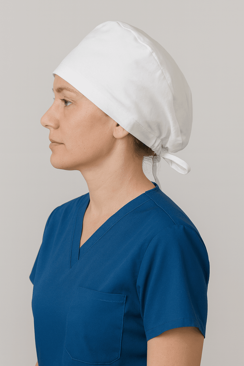 Beyaz Renk Doktor Hemşire Aşçı Cerrahi Bone Hastane Bonesi Bandana Model M189