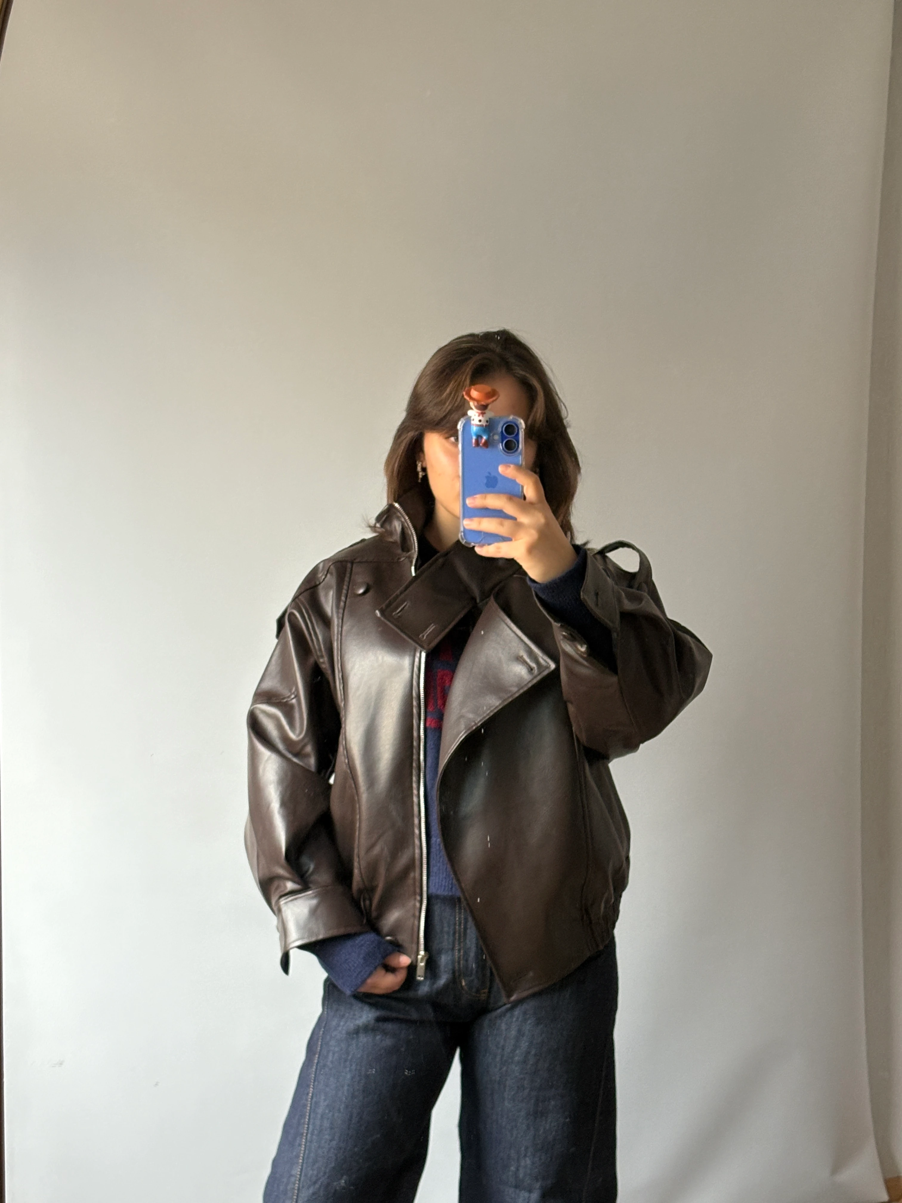 Bomber Suni Deri Ceket