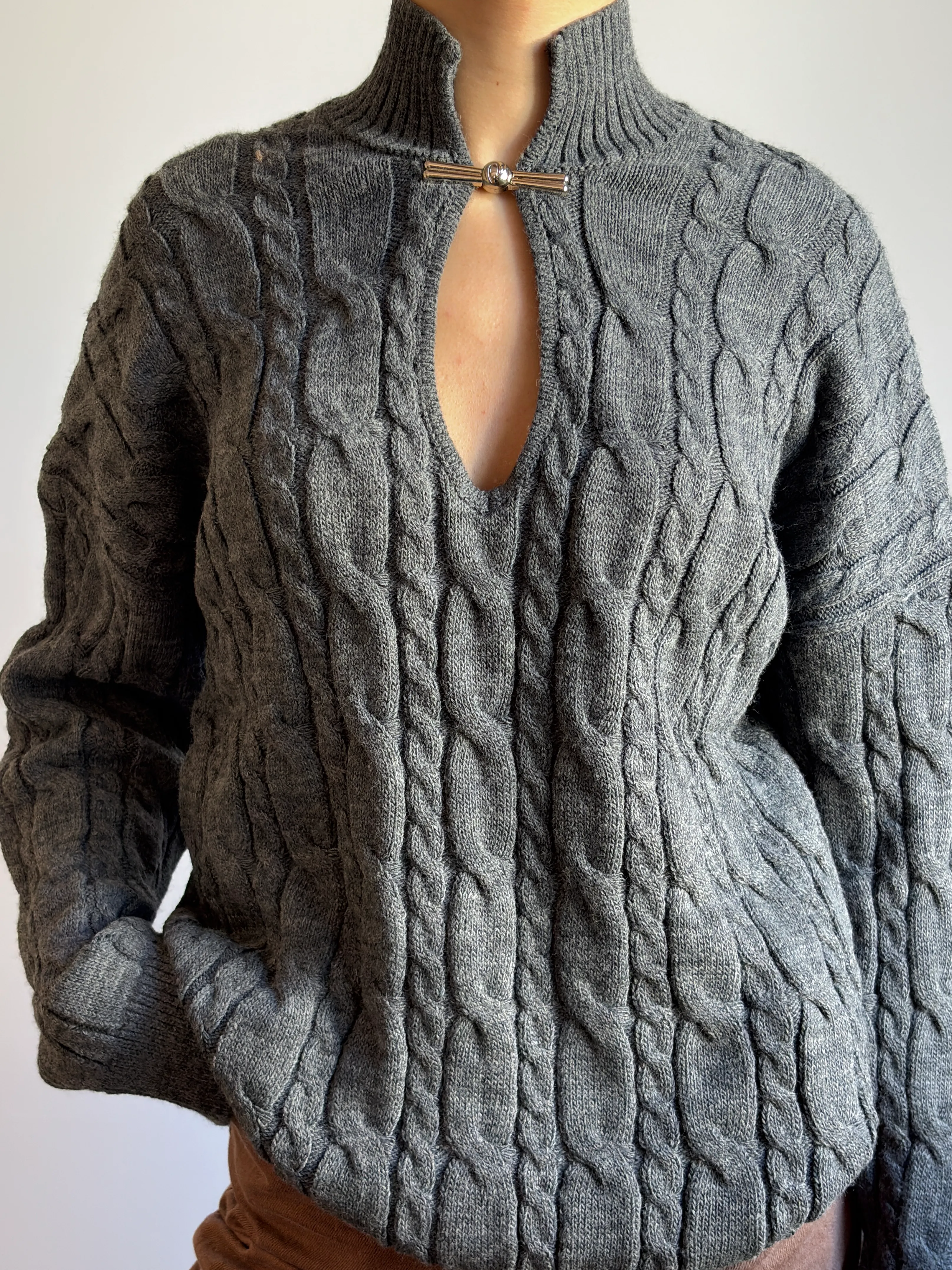 Antrasit Agraflı Kazak