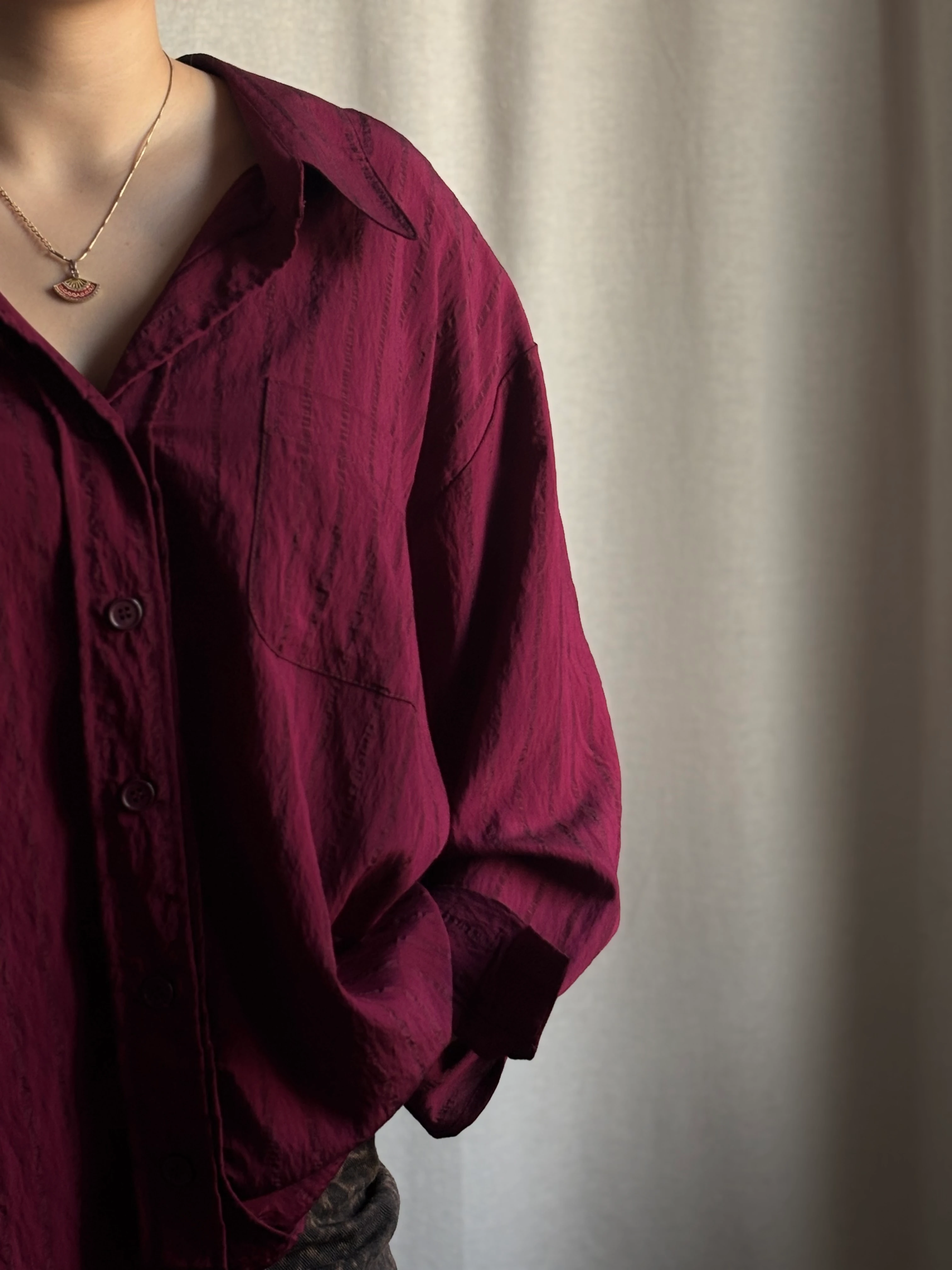 Bordo Oversize Gömlek