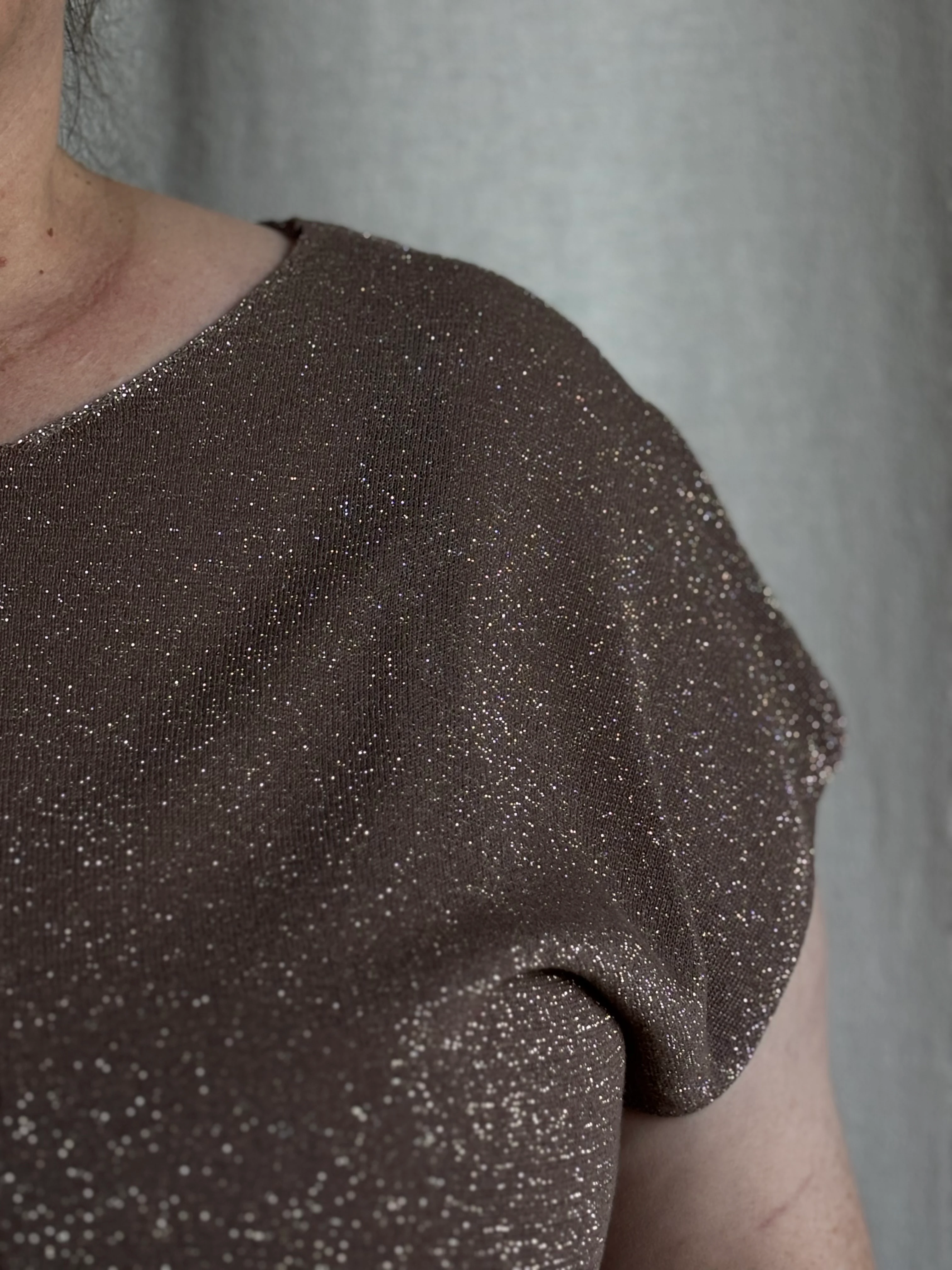 Kısa Kollu Simli Bluz