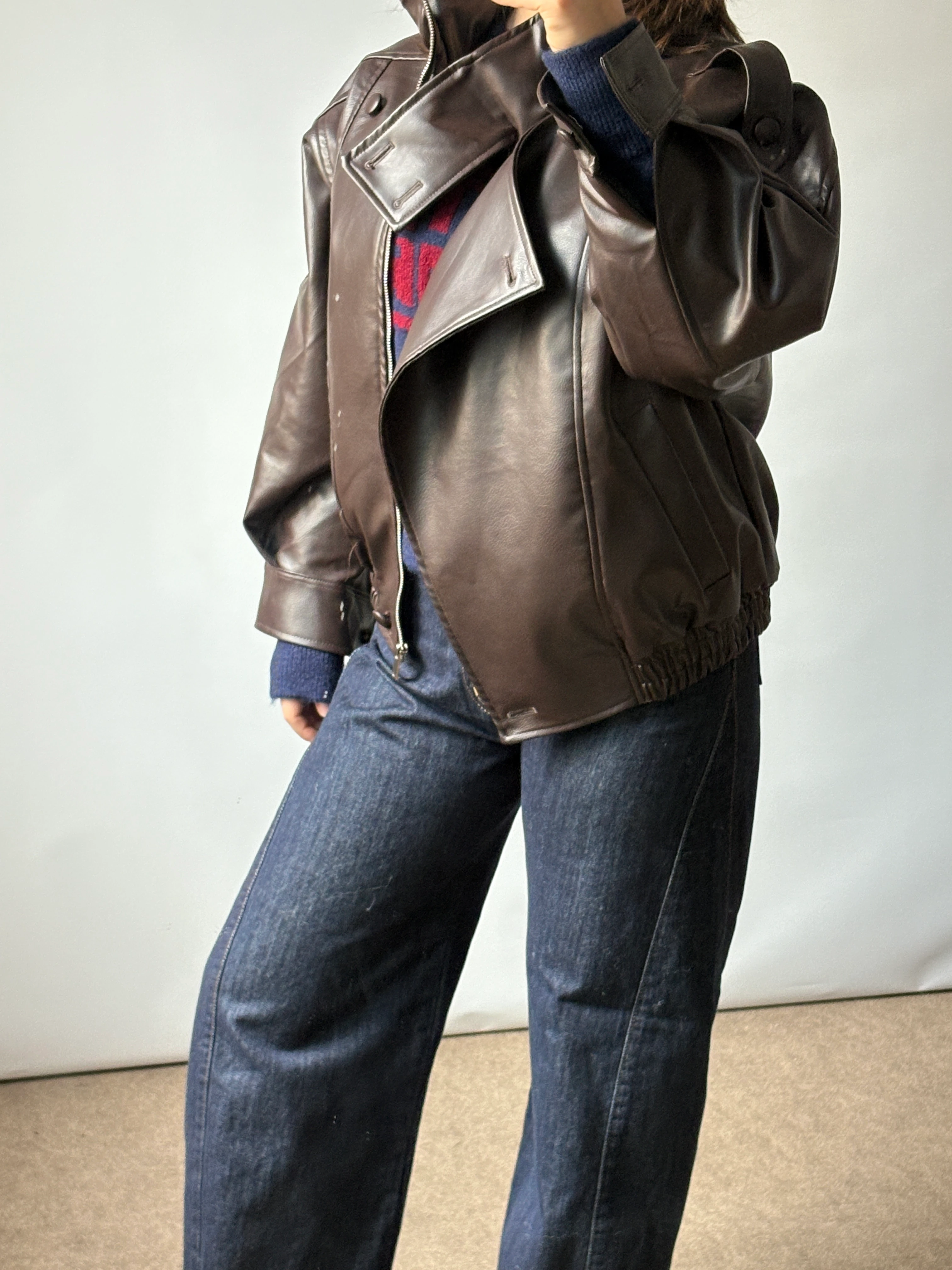 Bomber Suni Deri Ceket