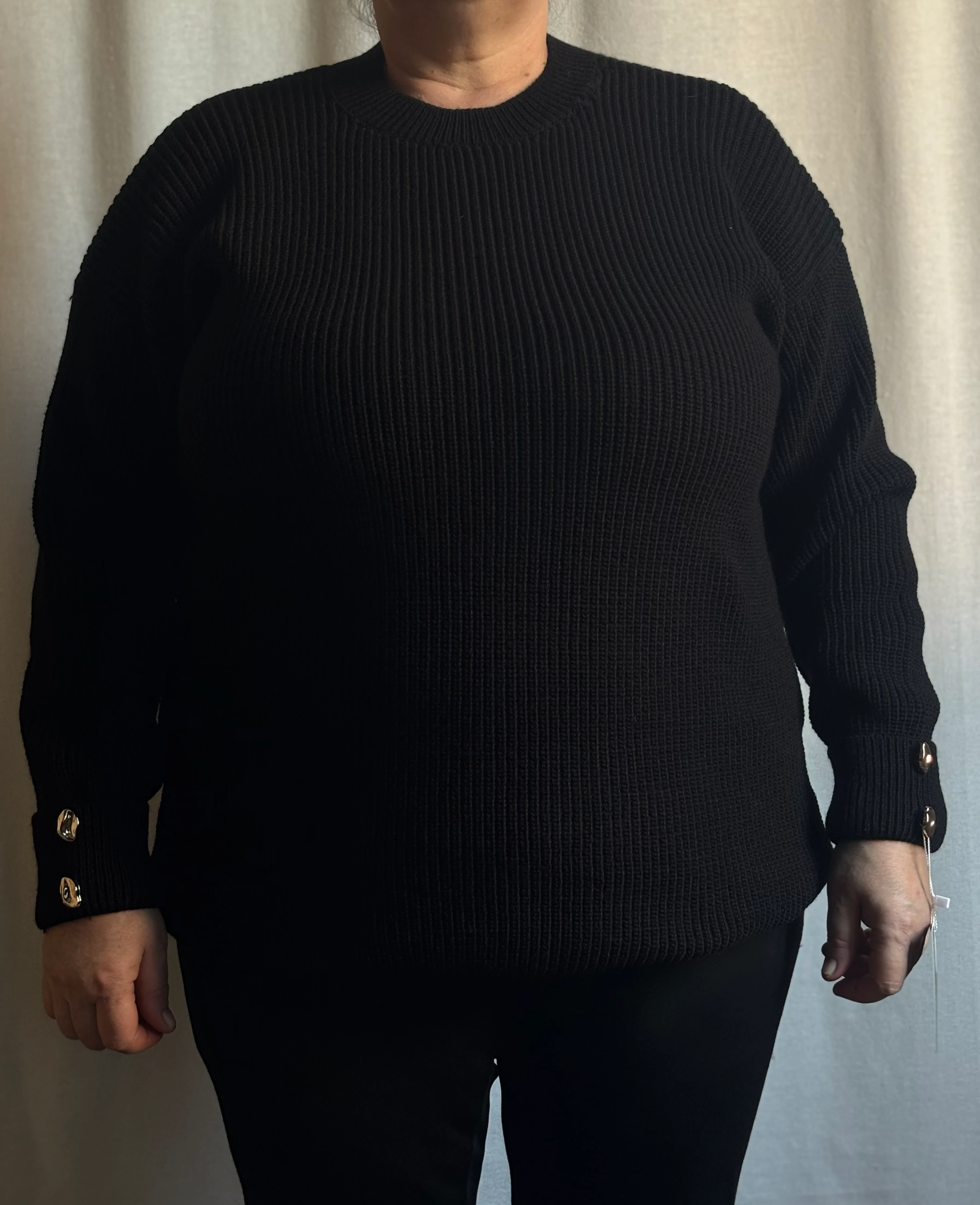 Örme Triko Kazak  - Siyah