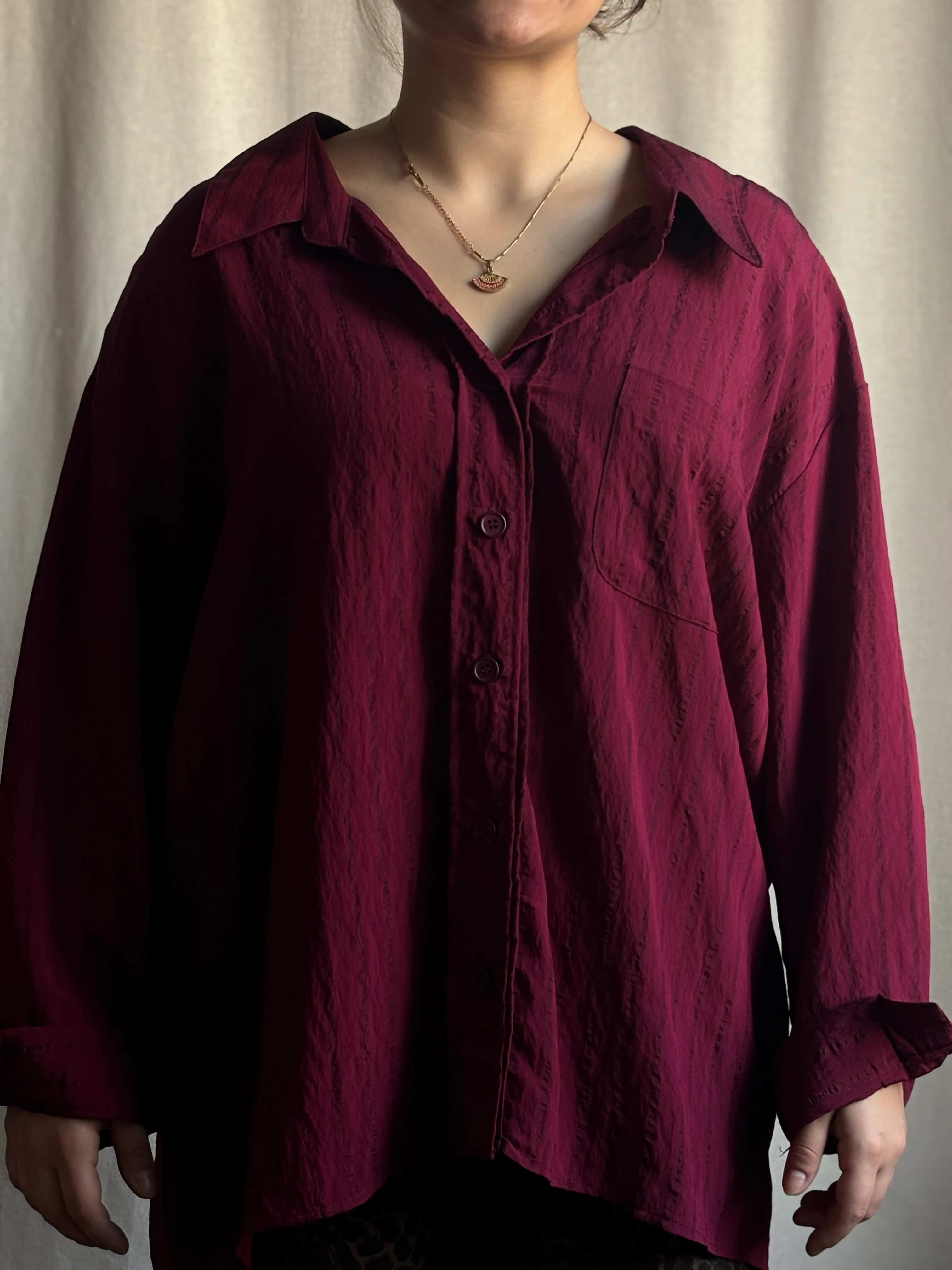 Bordo Oversize Gömlek