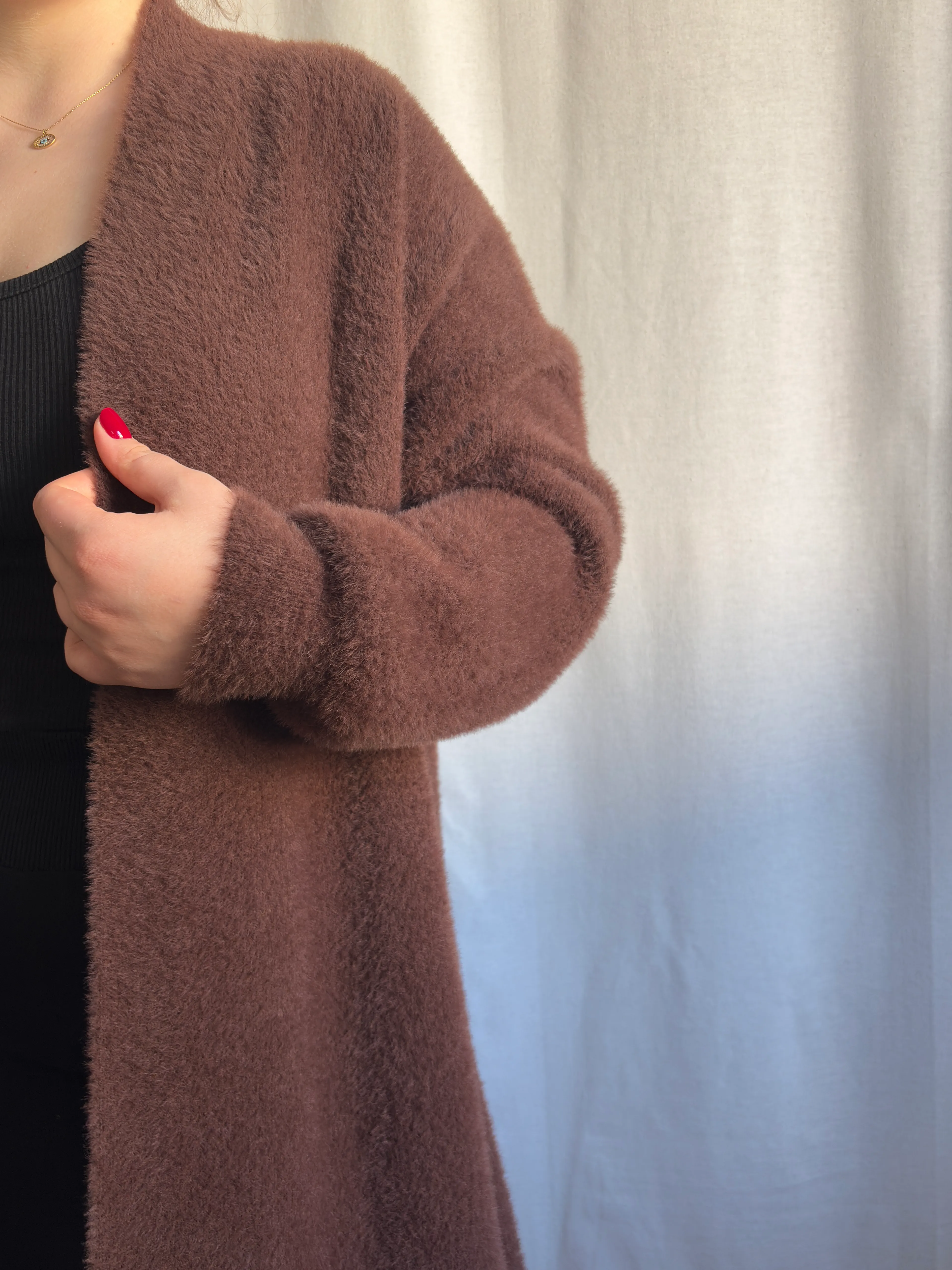 Uzun Sakallı Hırka Kahverengi