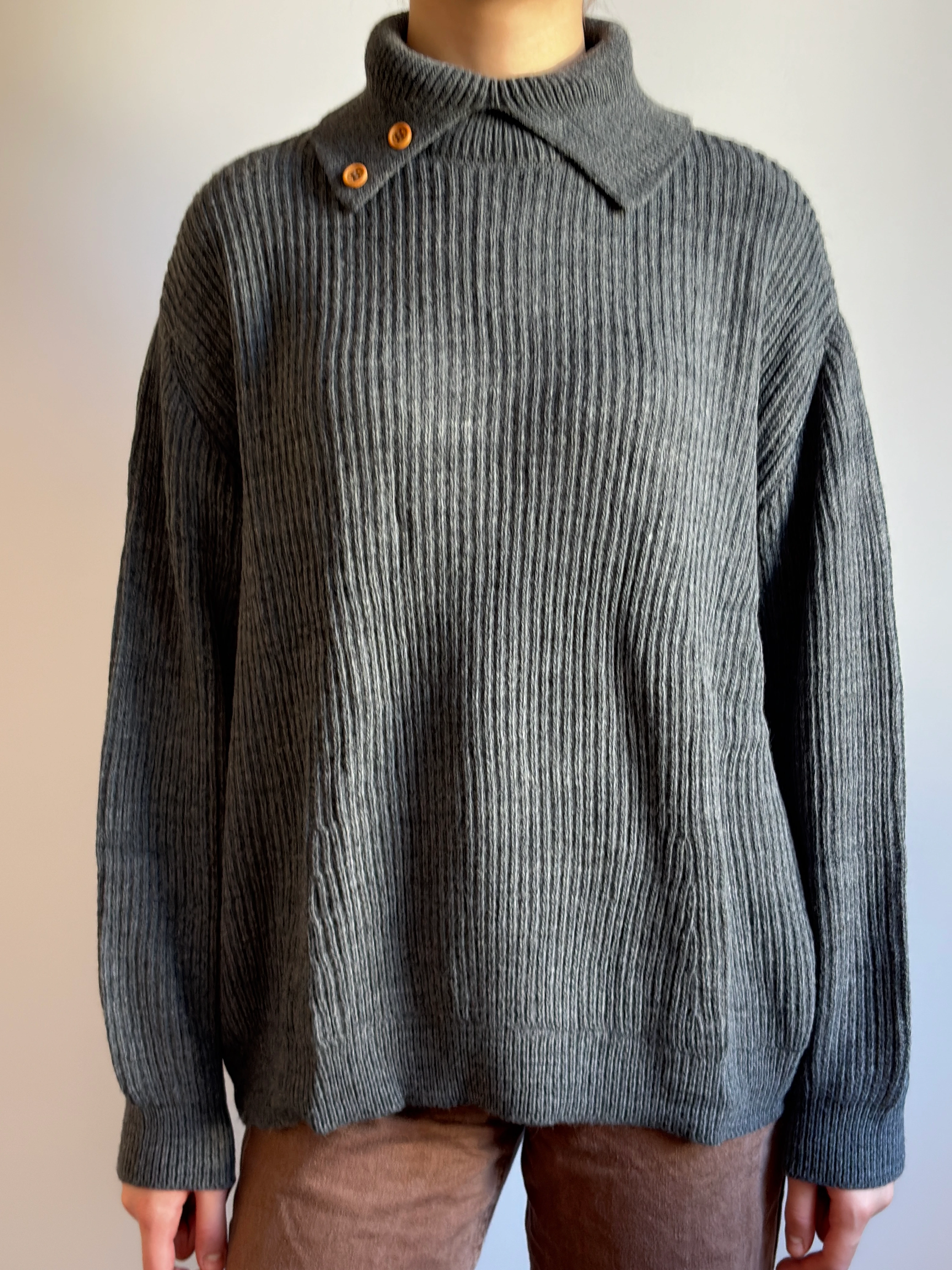 Mendil Yaka Triko Antrasit Kazak