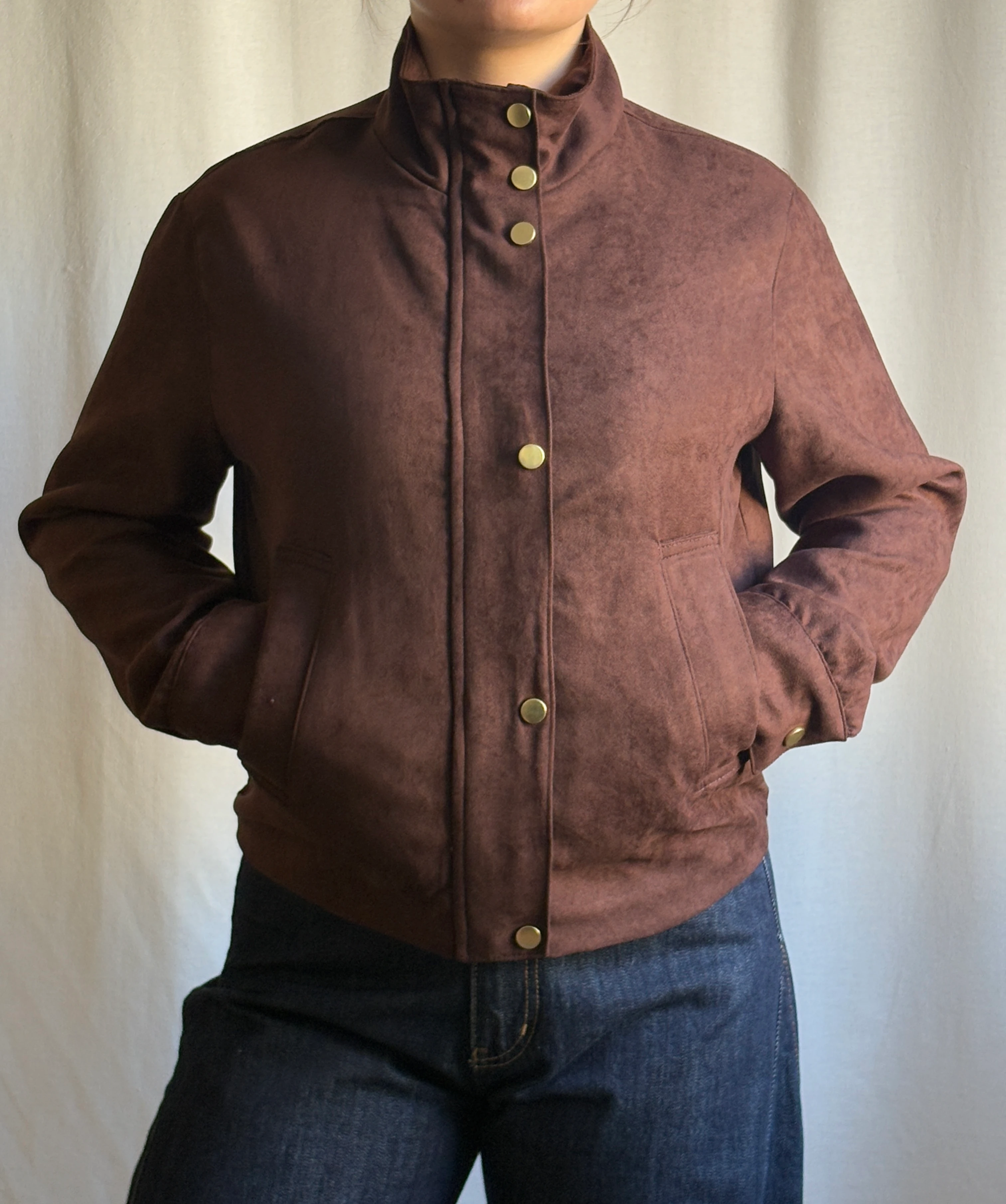 Astarlı Fermuarlı Nubuk Ceket