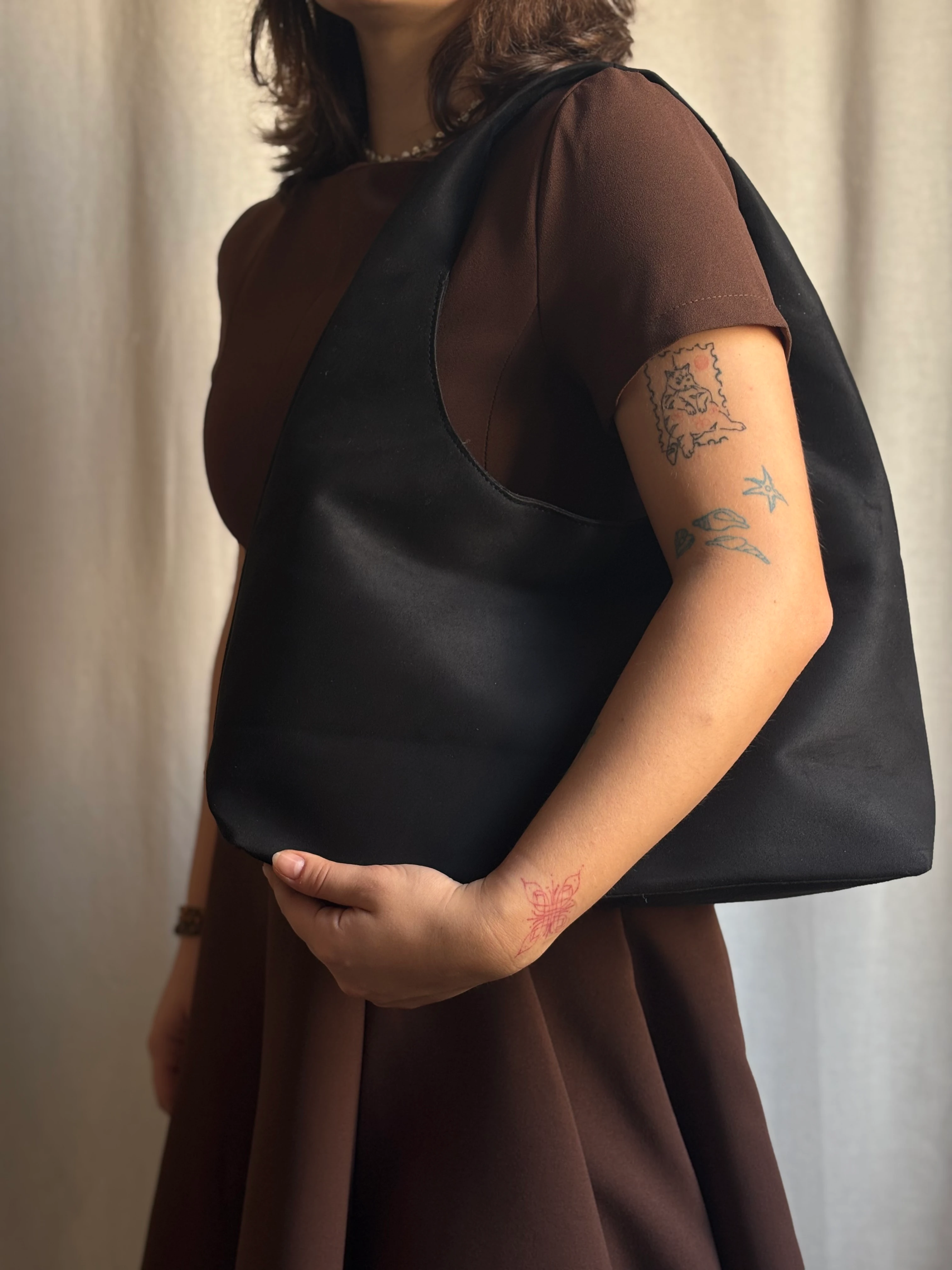 Büyük Süet Çanta - Siyah