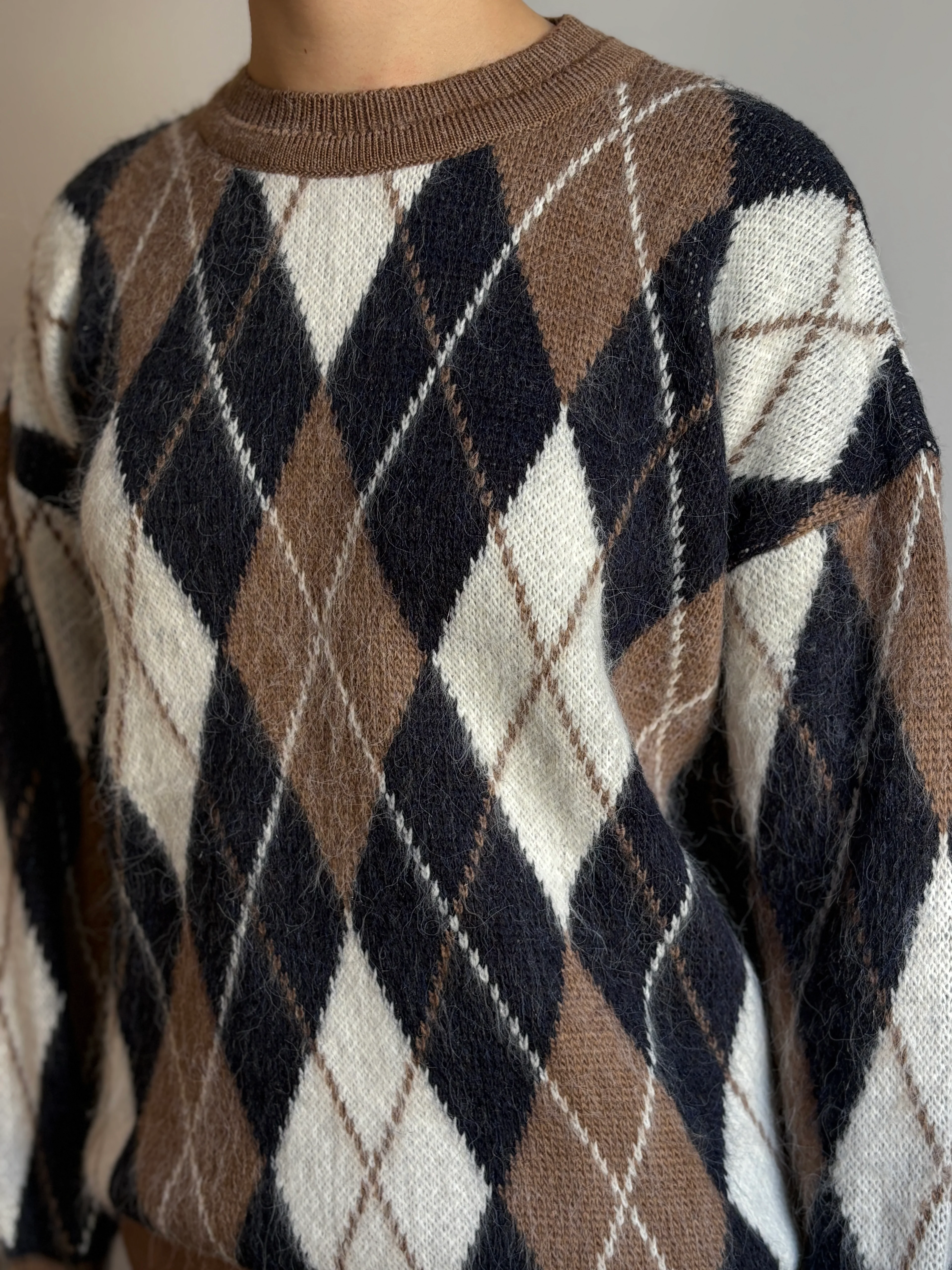 Baklava Desenli Triko Kazak