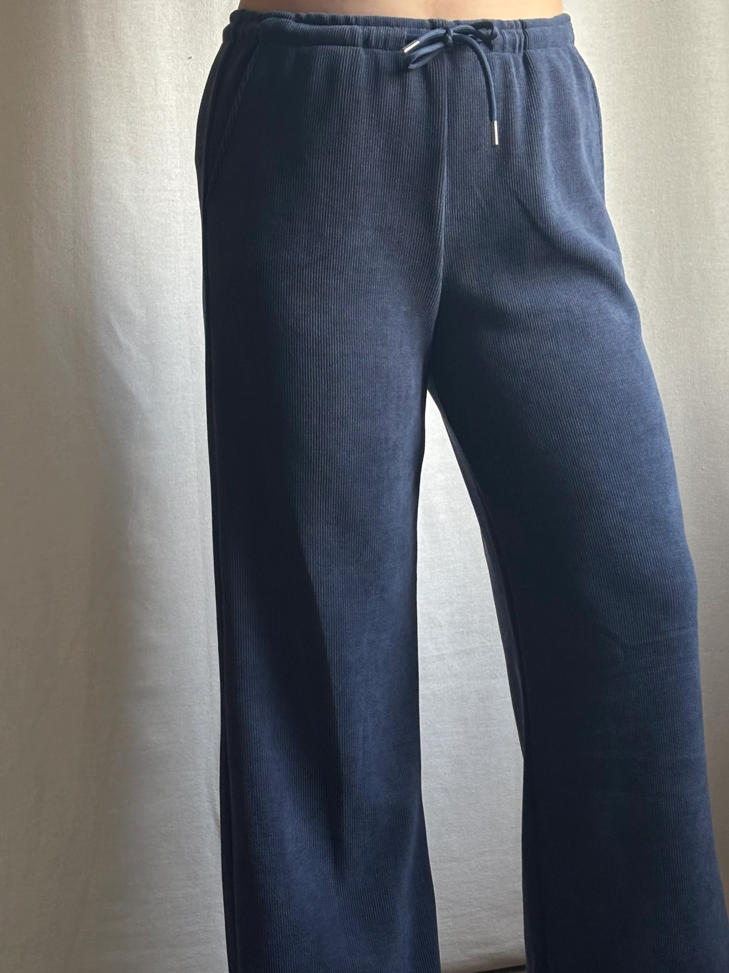 Kadife Likralı Lacivert Pantolon