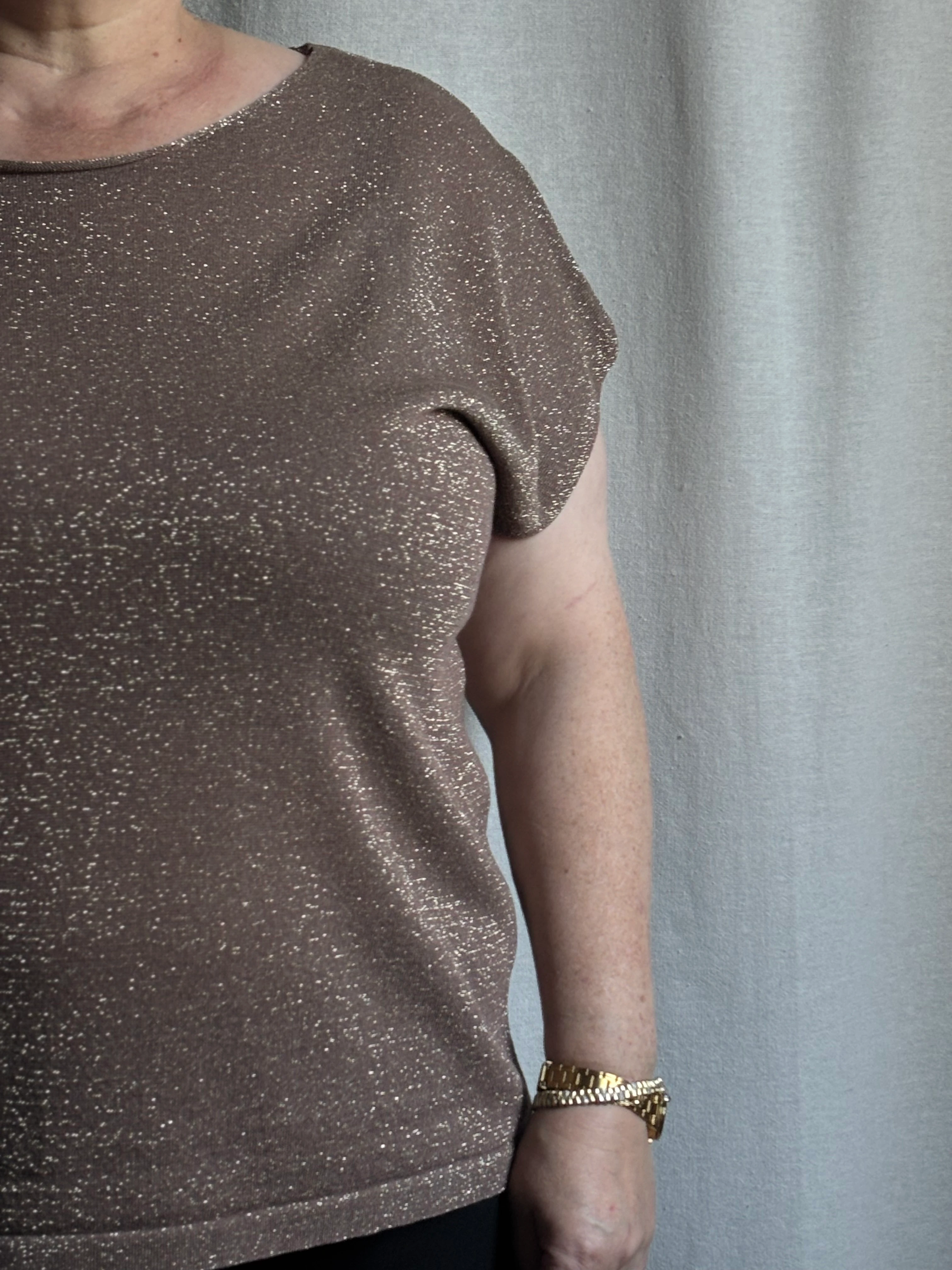 Kısa Kollu Simli Bluz