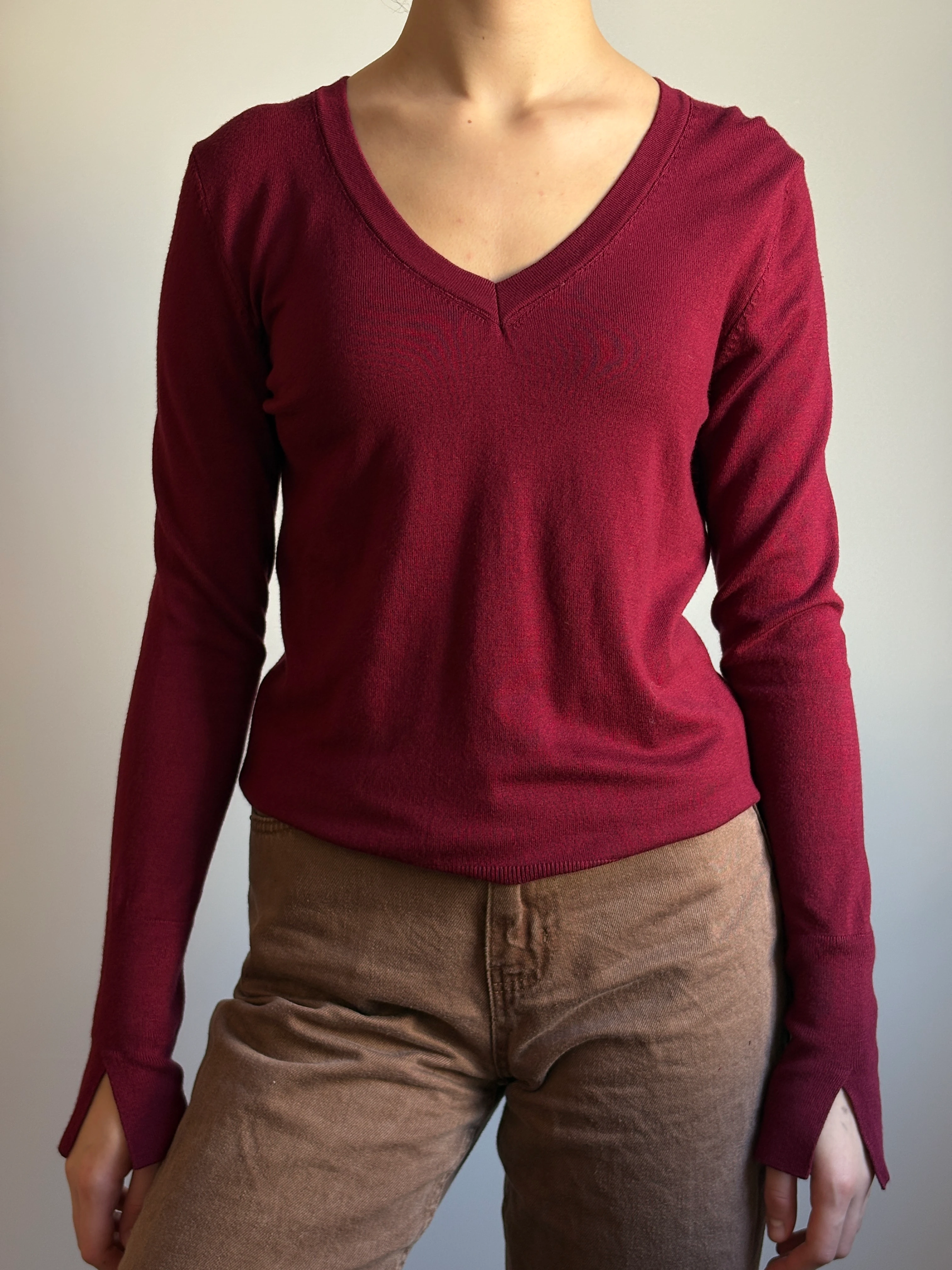 V Yaka Kolu Yırtmaçlı Kazak