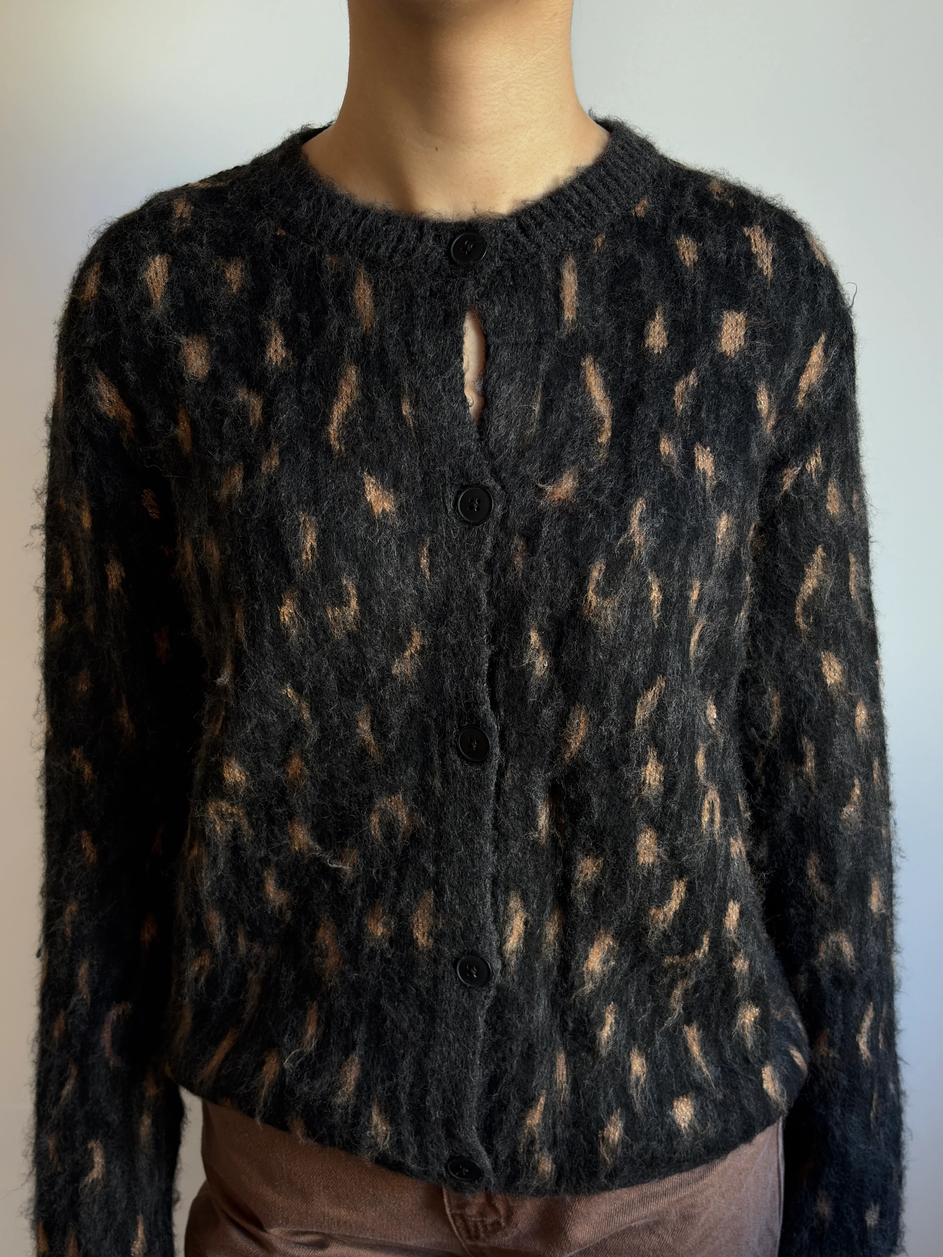 Şardonlu Triko Desenli Hırka