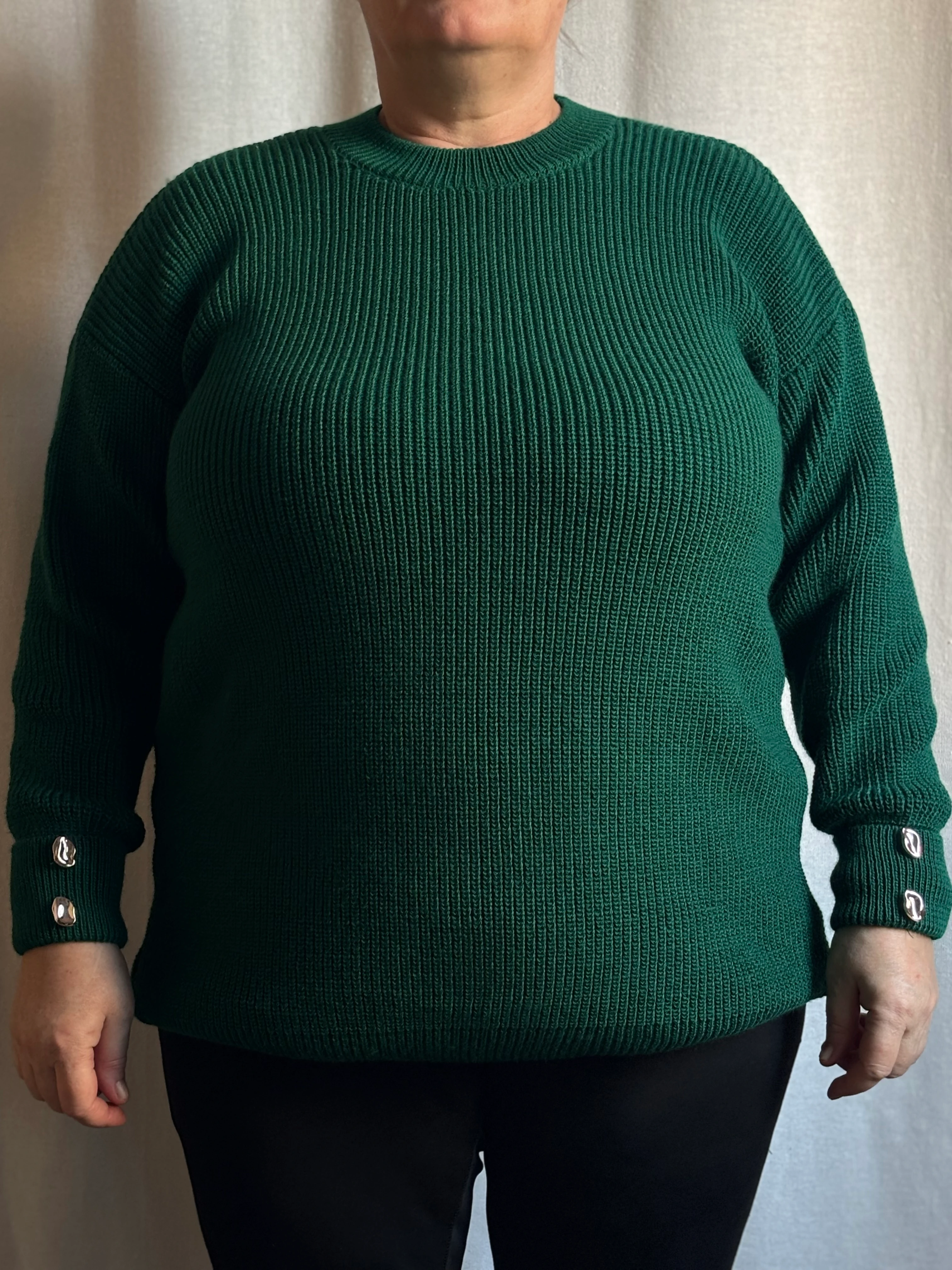 Örme Triko Kazak  - Yeşil