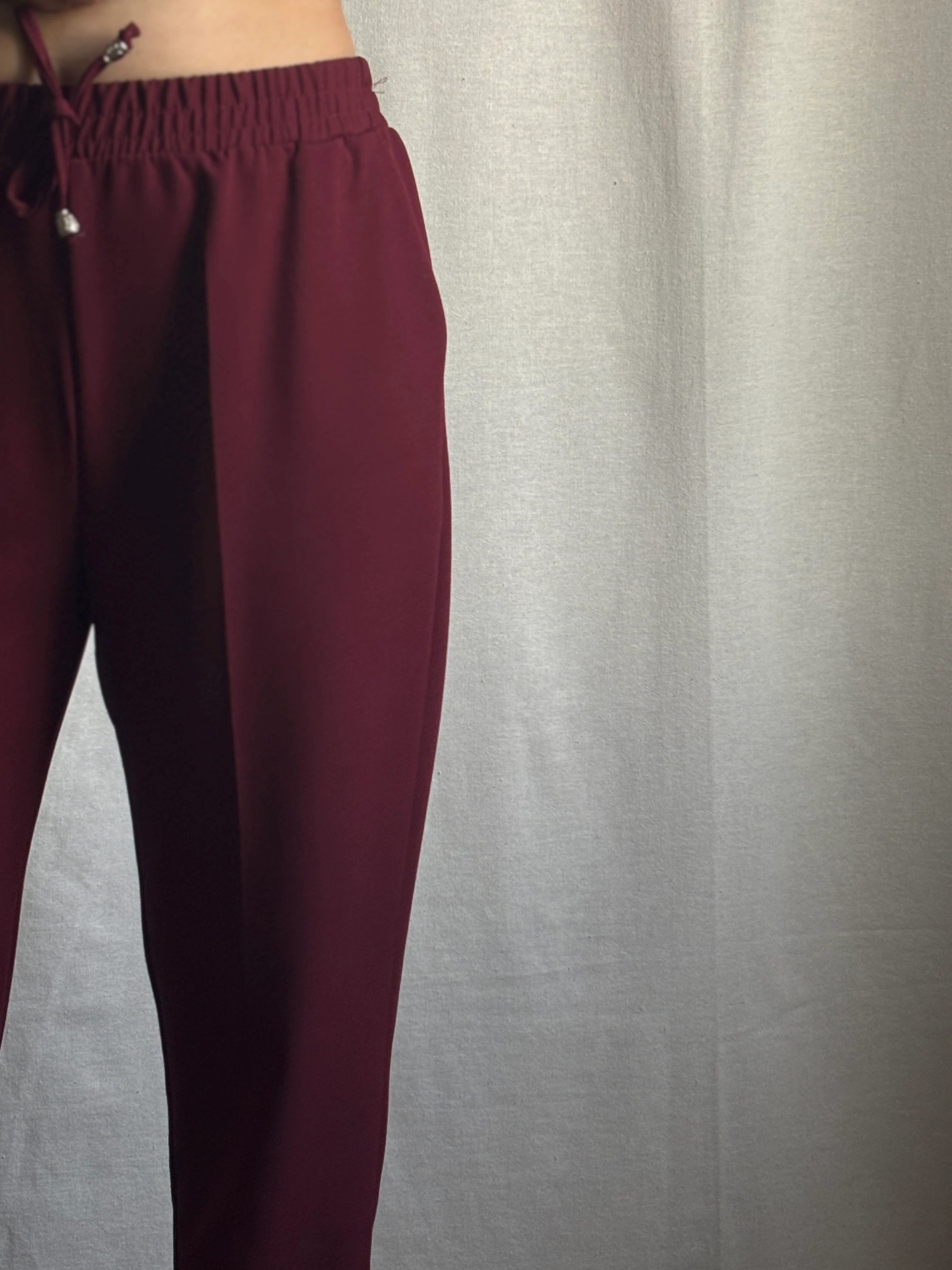 Bordo Pamuk Pantolon