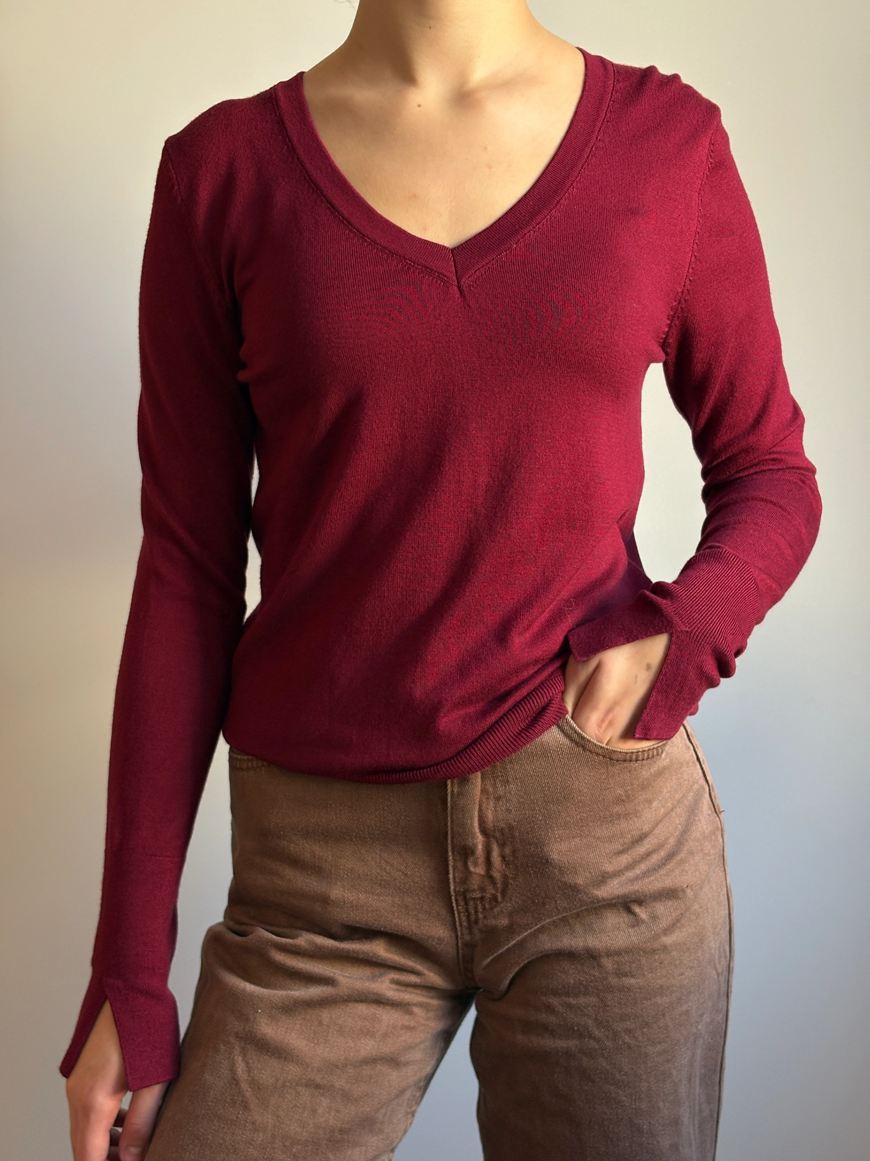 V Yaka Kolu Yırtmaçlı Kazak