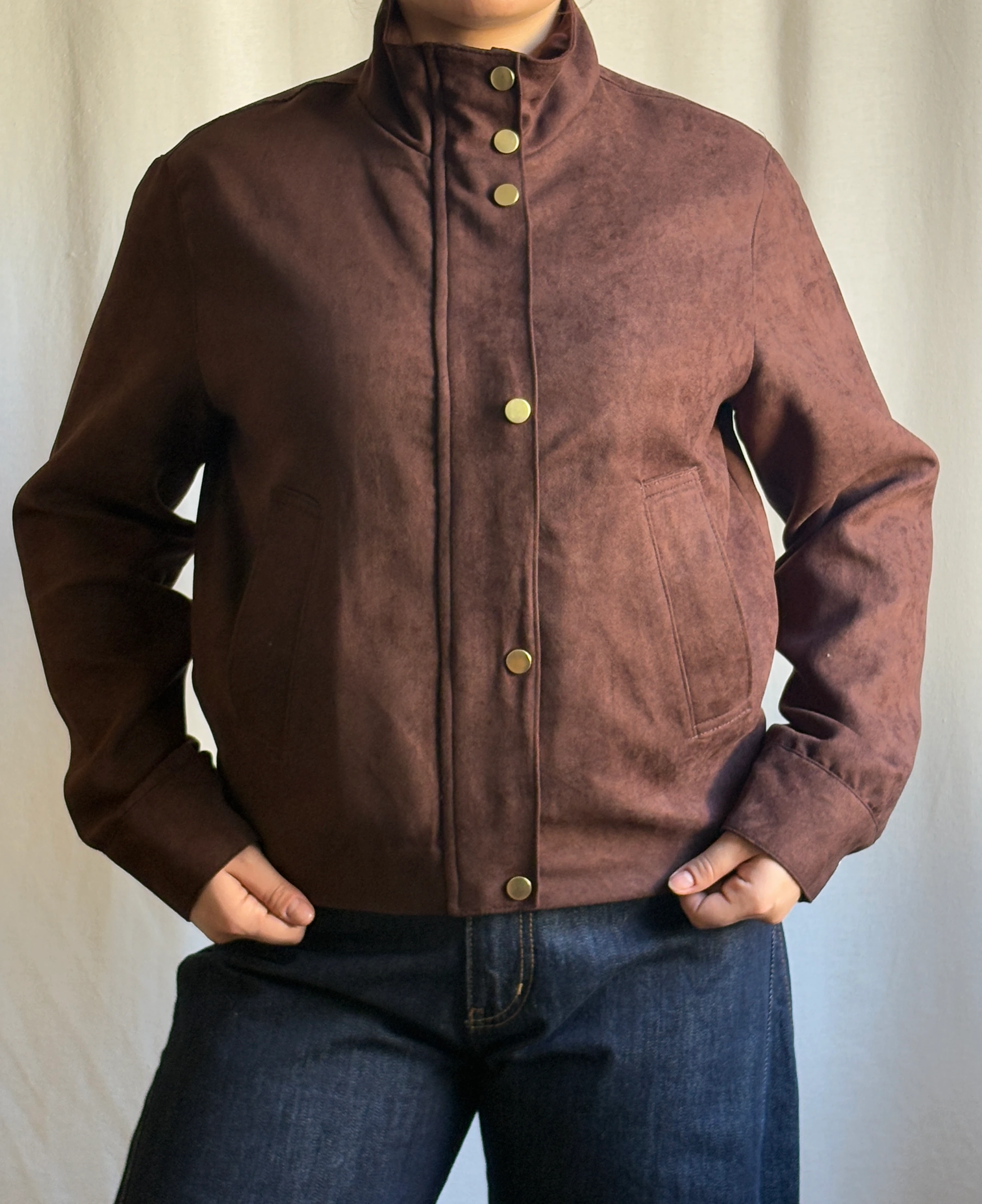 Astarlı Fermuarlı Nubuk Ceket