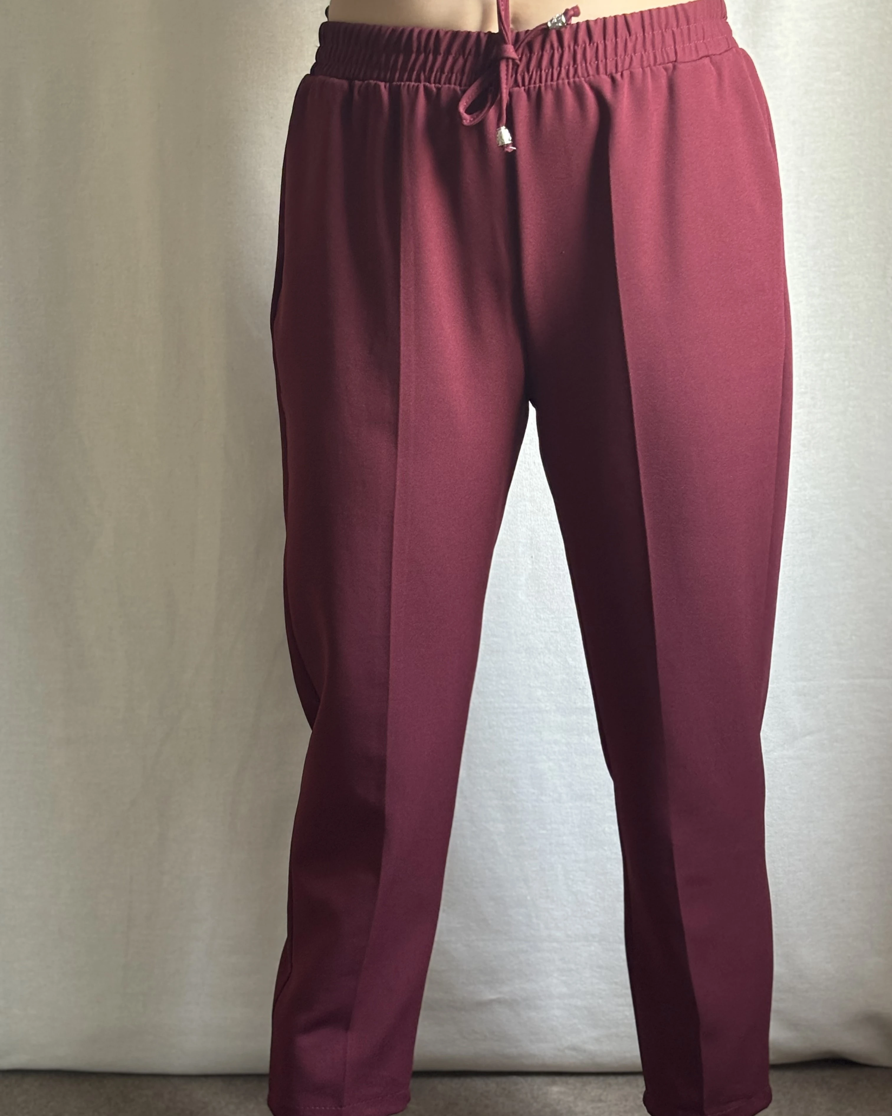 Bordo Pamuk Pantolon