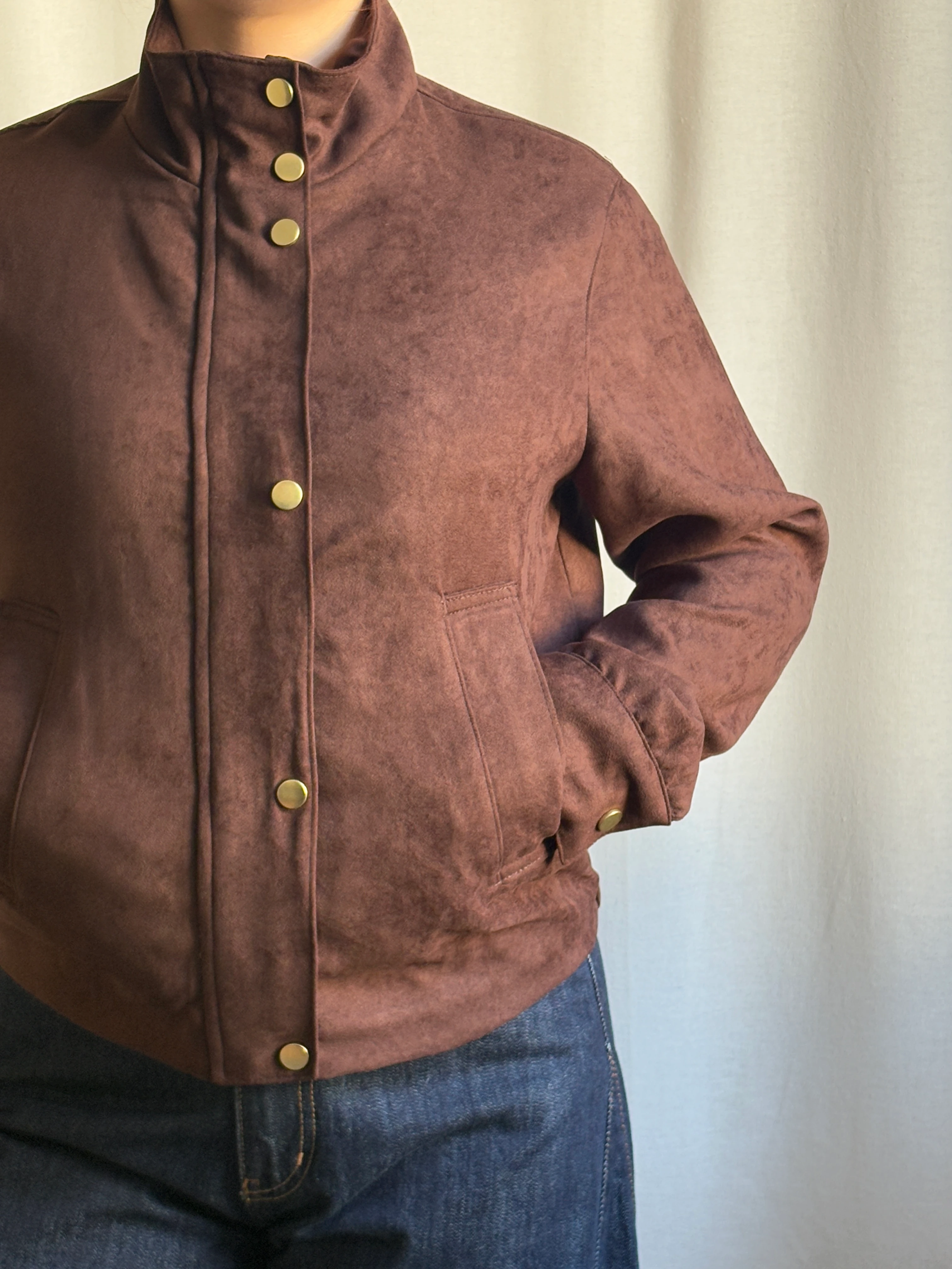 Astarlı Fermuarlı Nubuk Ceket