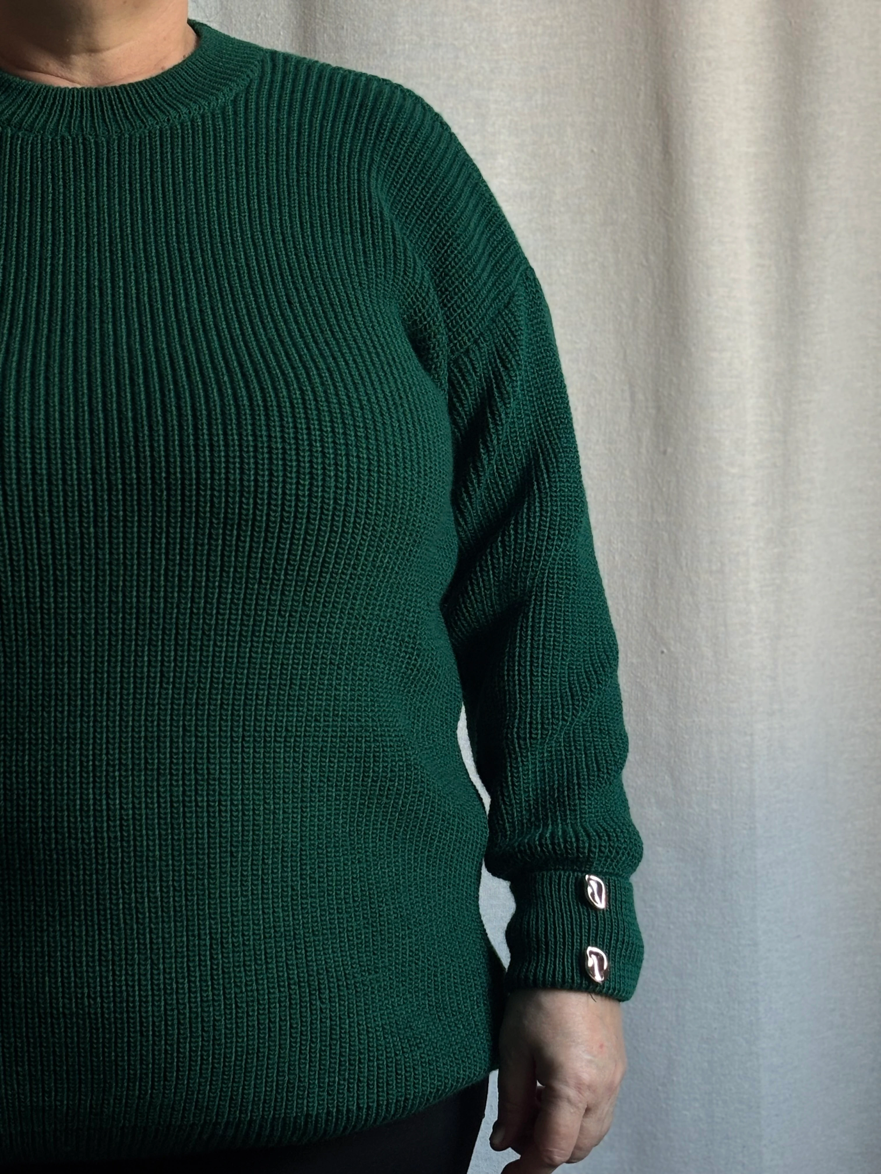 Örme Triko Kazak  - Yeşil