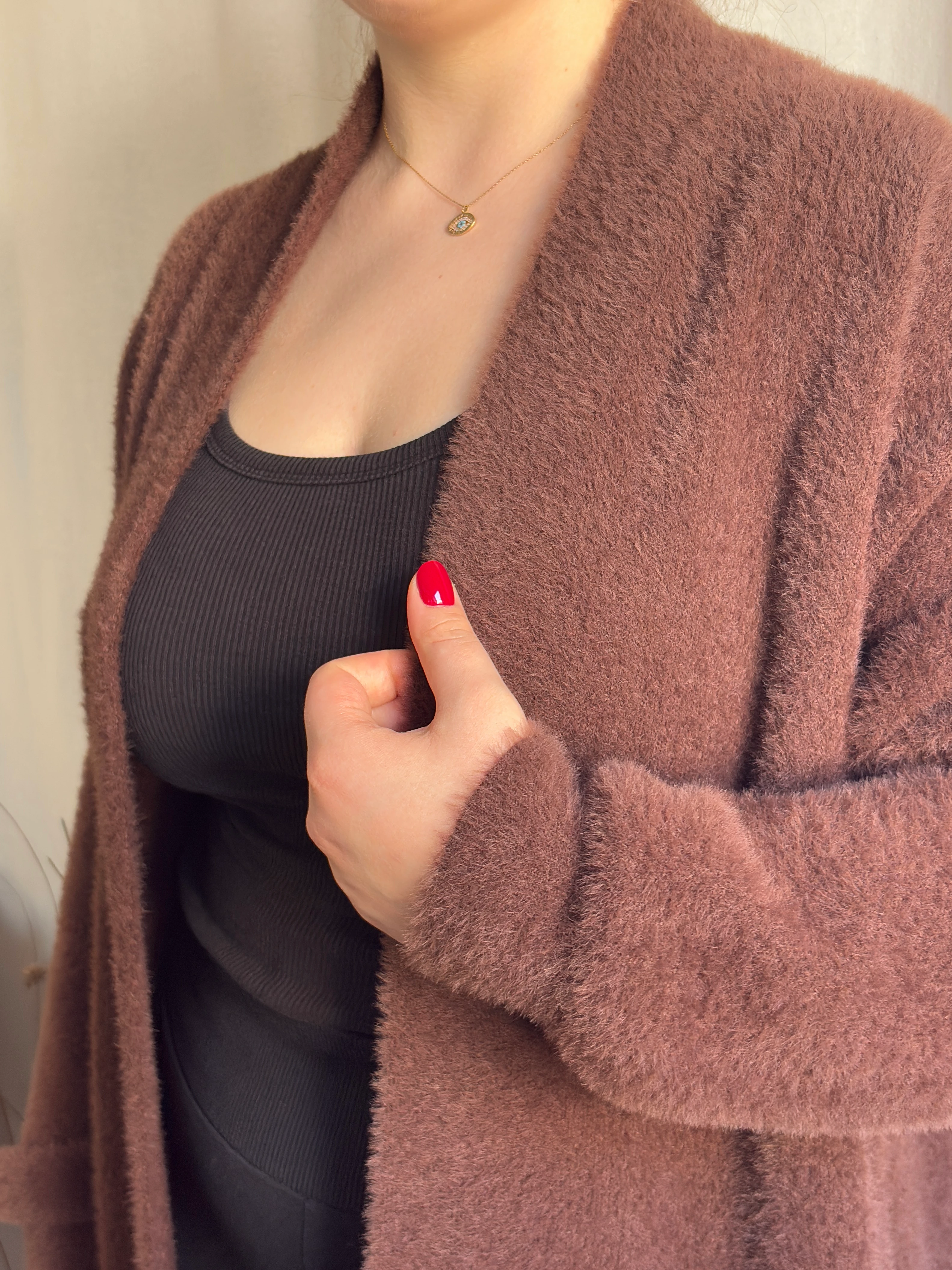 Uzun Sakallı Hırka Kahverengi