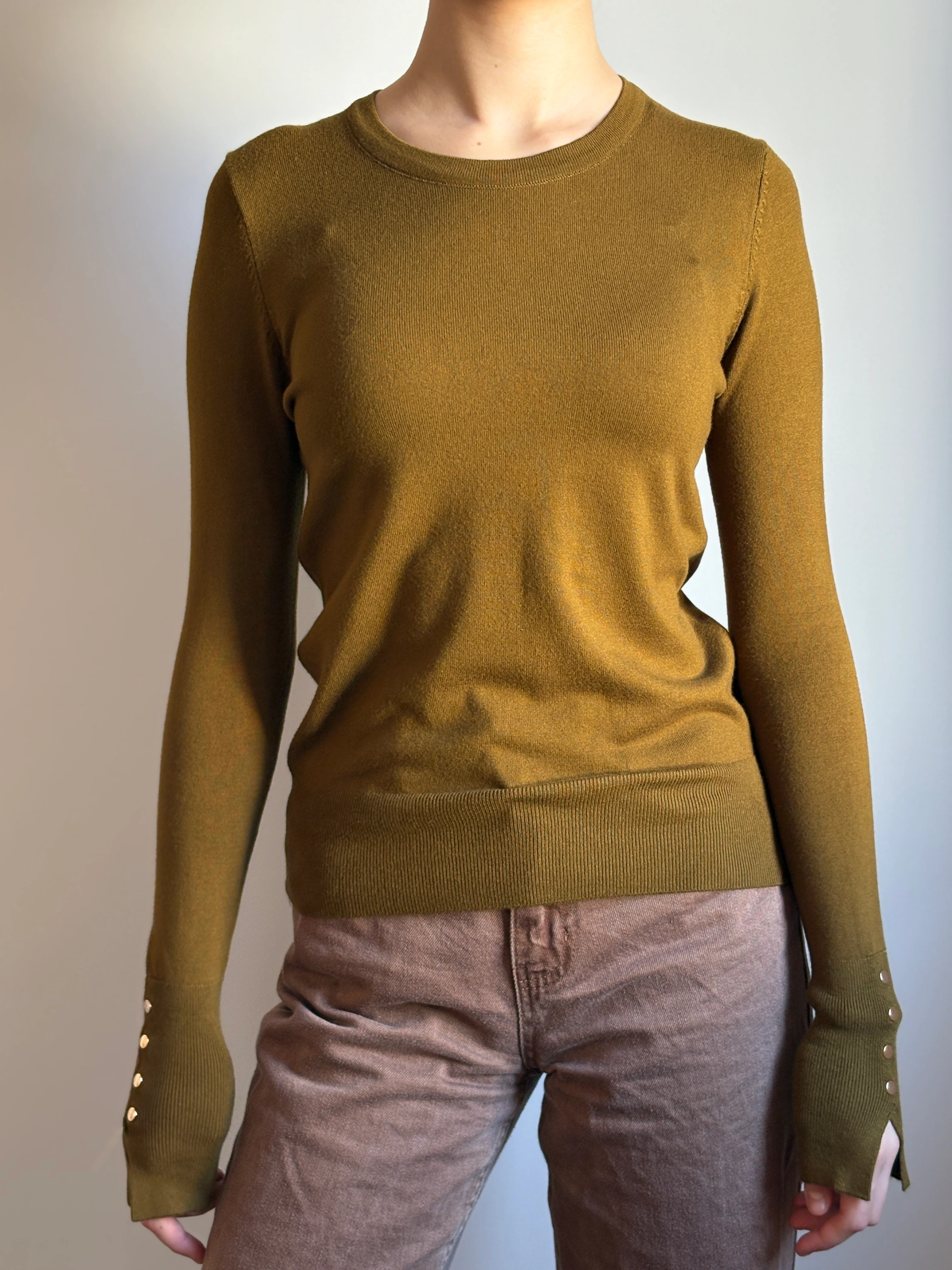 Bisiklet Yaka Kol Ortası Droplu Kazak