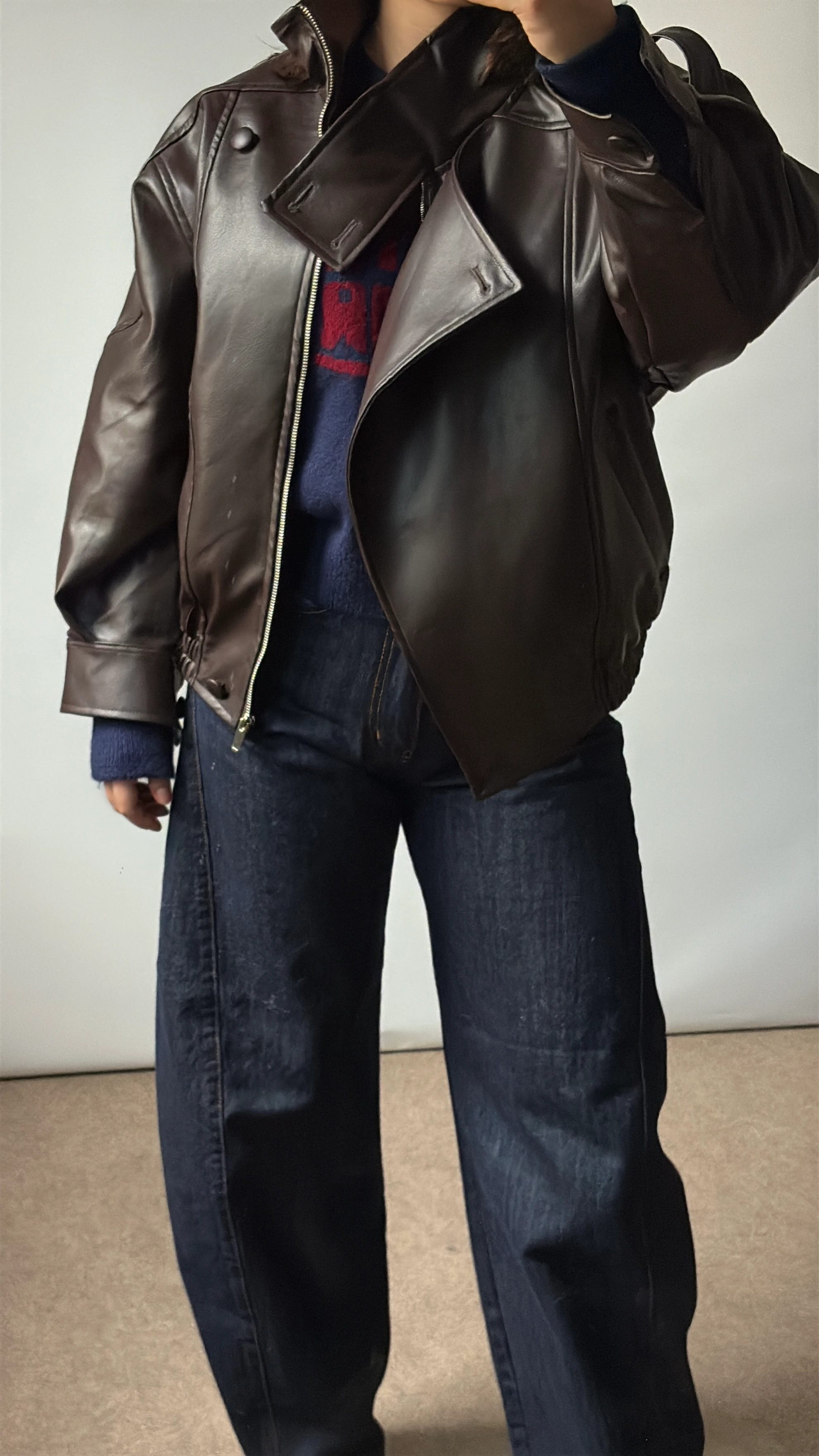 Bomber Suni Deri Ceket