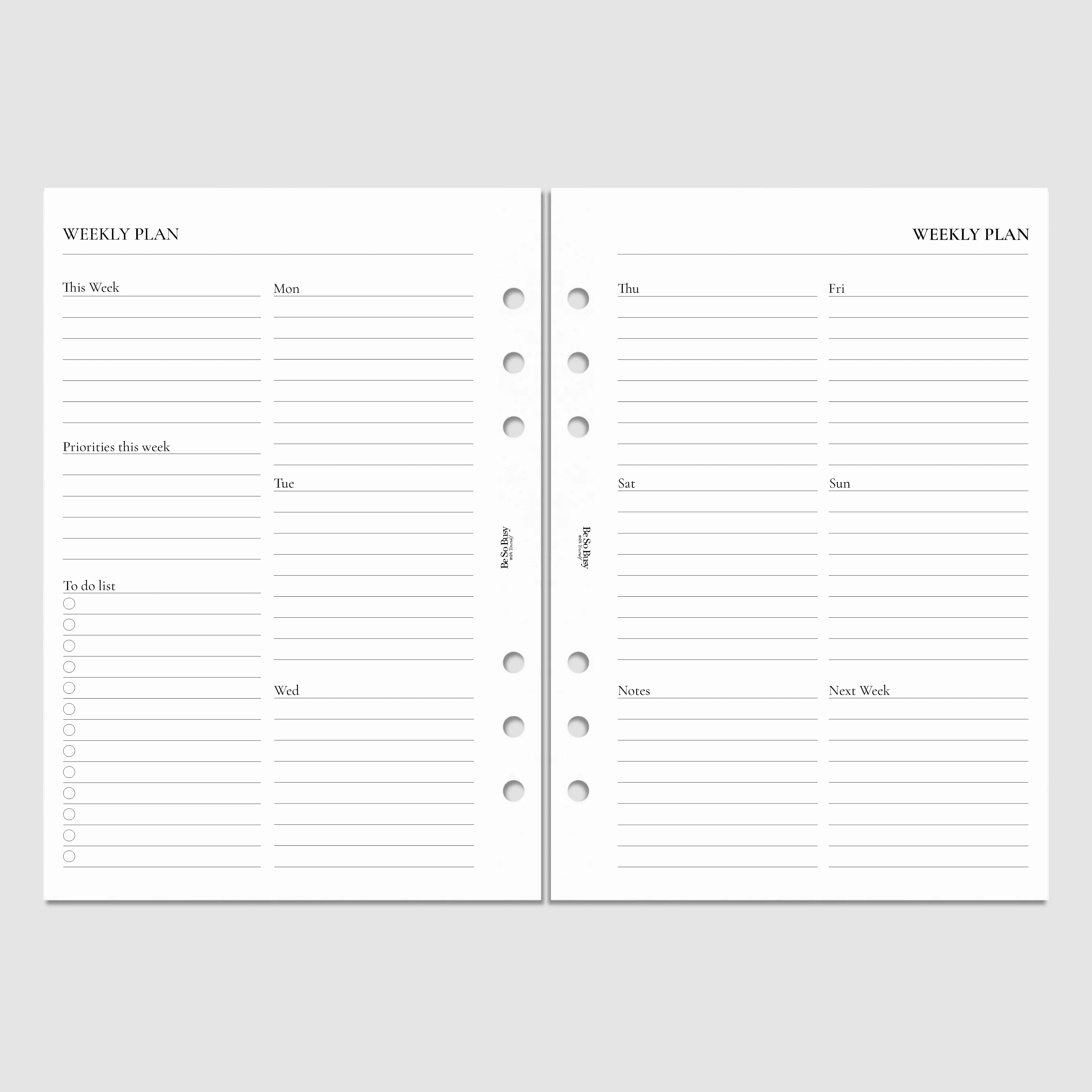 Your Week Your Way – Haftalık Tarihsiz Planner Refill