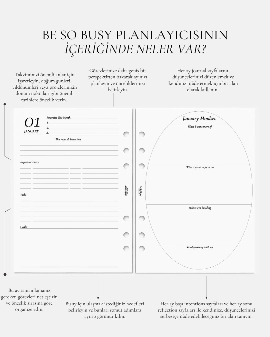 2026 Organizer Haftalık A5 Ajanda - Shadow
