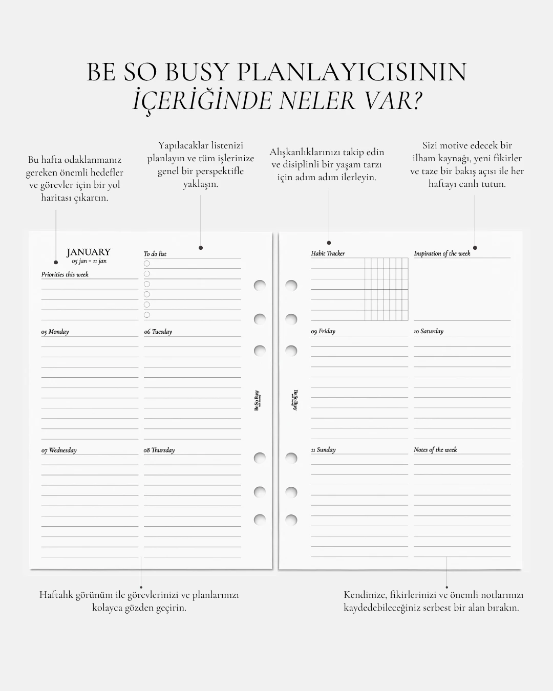 Be So Busy 2026 Planner Refill