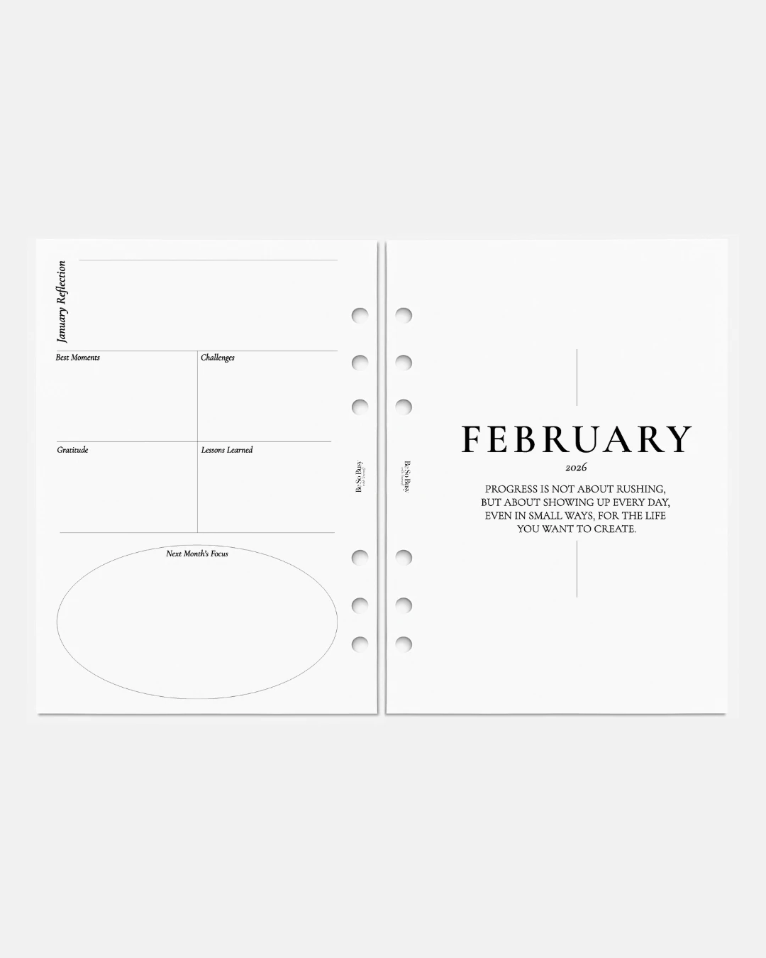 Be So Busy 2026 Planner Refill