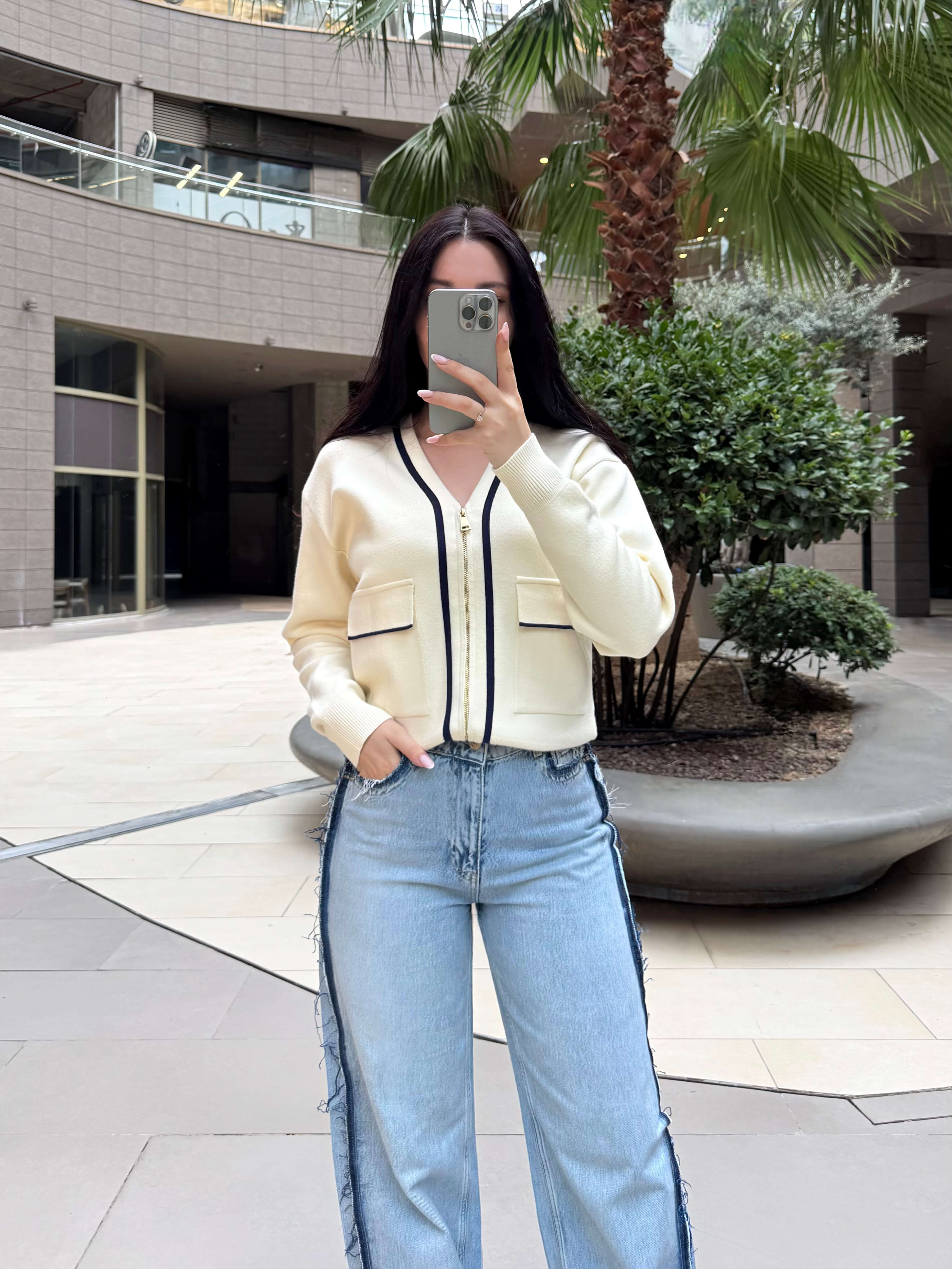 Shayla Yüksel Bel Geniş Paça Premium Kalite  Kot Pantolon Acid Mavi