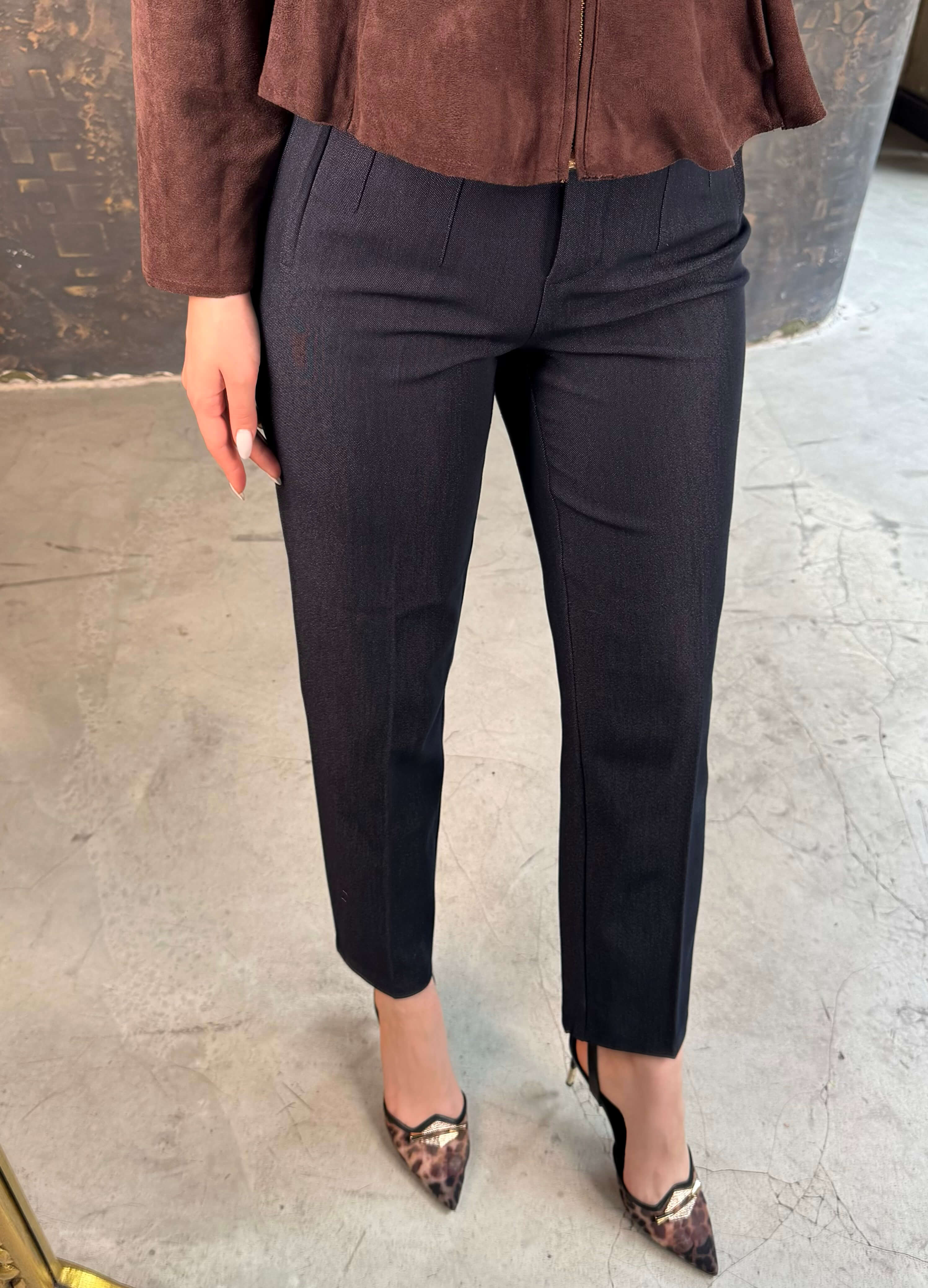 Zarina Önü Flatolu Kumaş Pantolon Denim