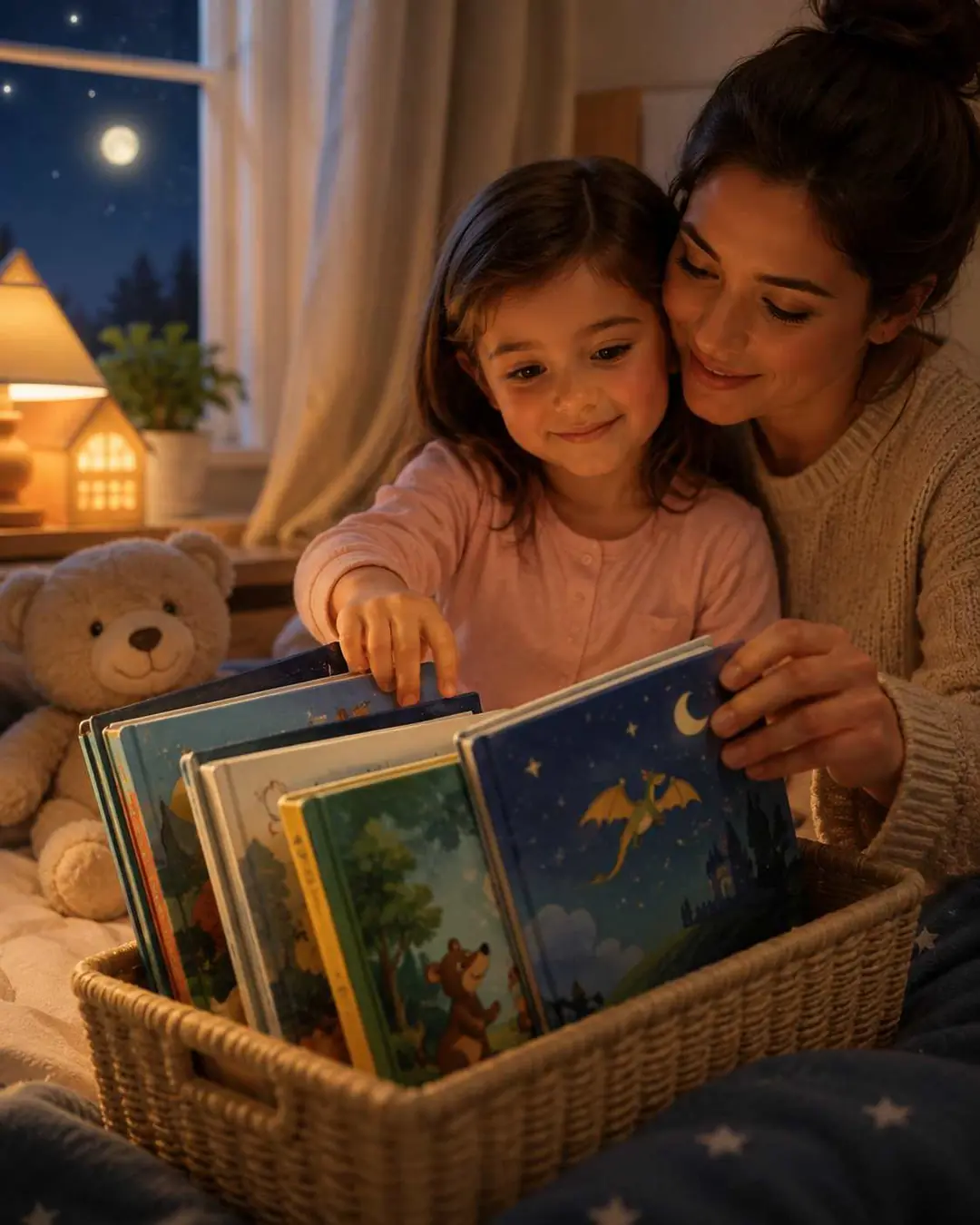 Çocuklar için yaşa uygun uyku öncesi masal kitaplarının seçilmesi